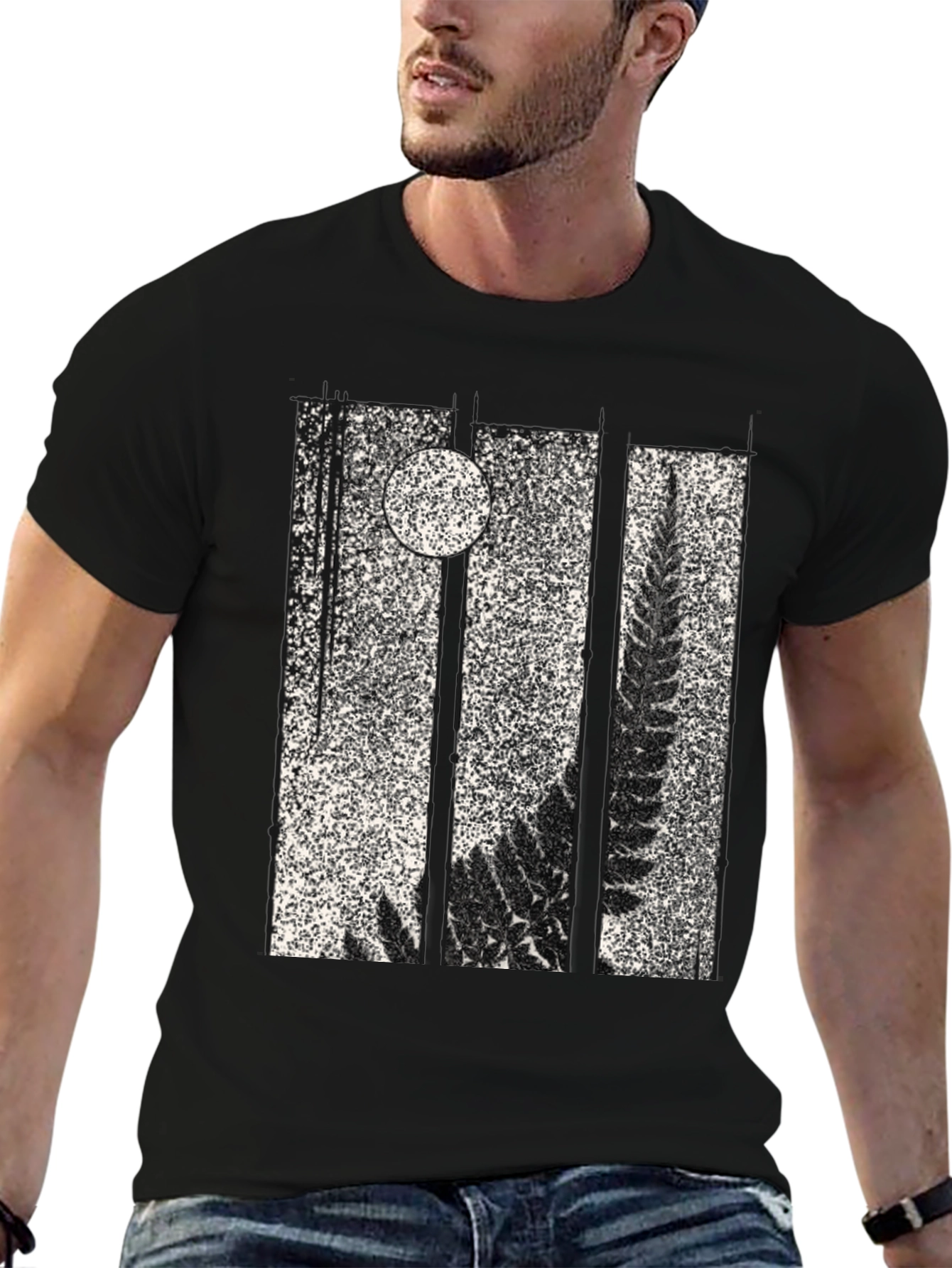 Fern & Moon Graphic Tee - Black