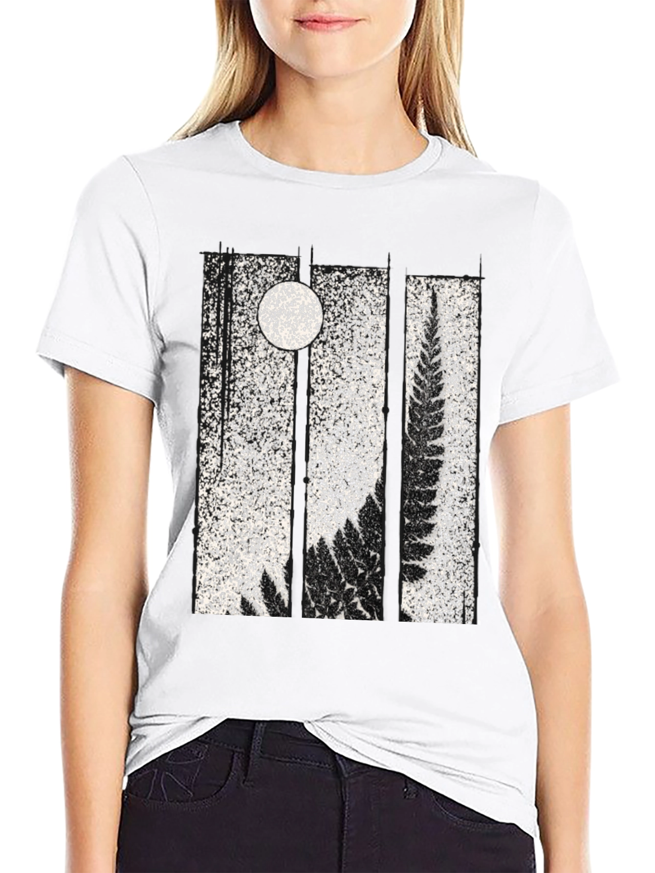 Fern & Moon Graphic Tee - Black