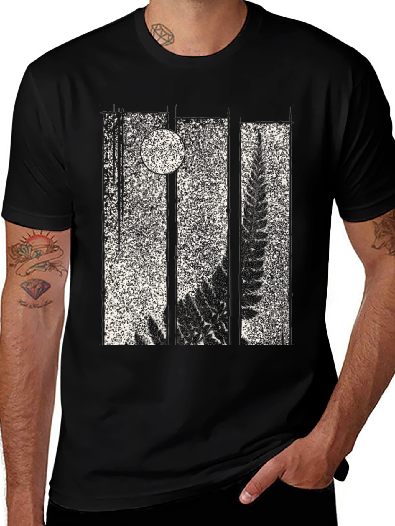 Fern & Moon Graphic Tee - Black