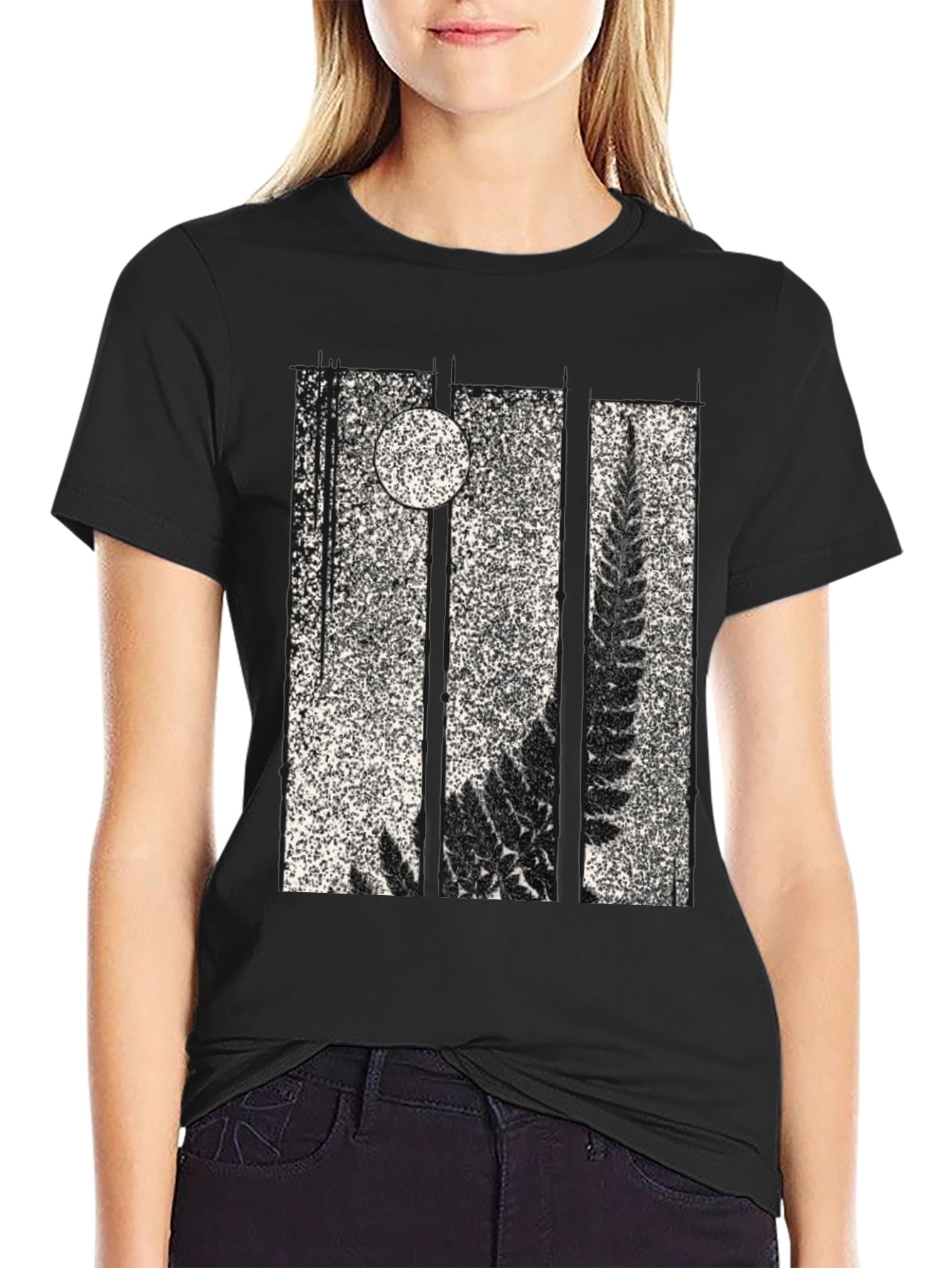 Fern & Moon Graphic Tee - Black