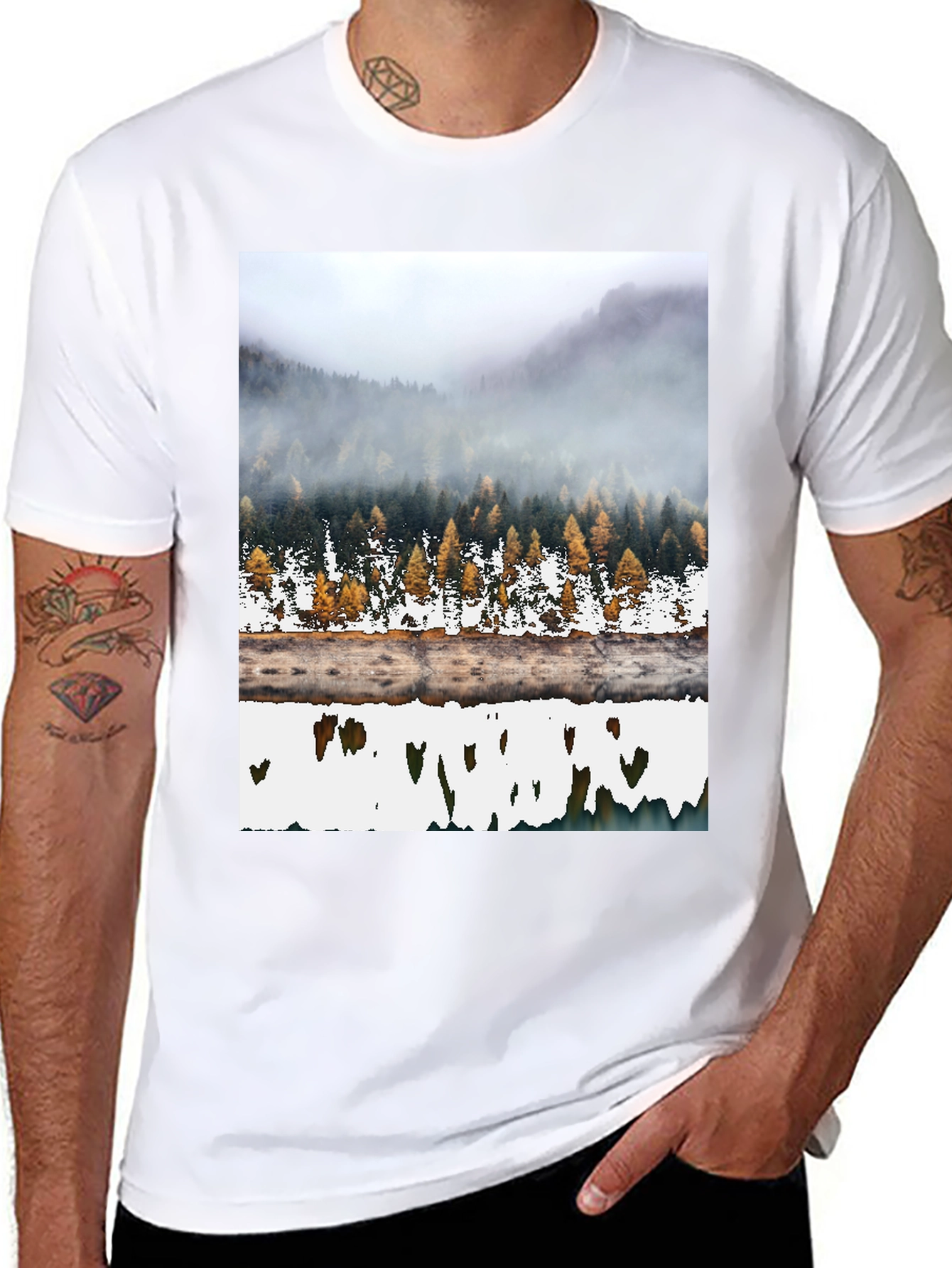 Mountain Forest Reflection Graphic Tee