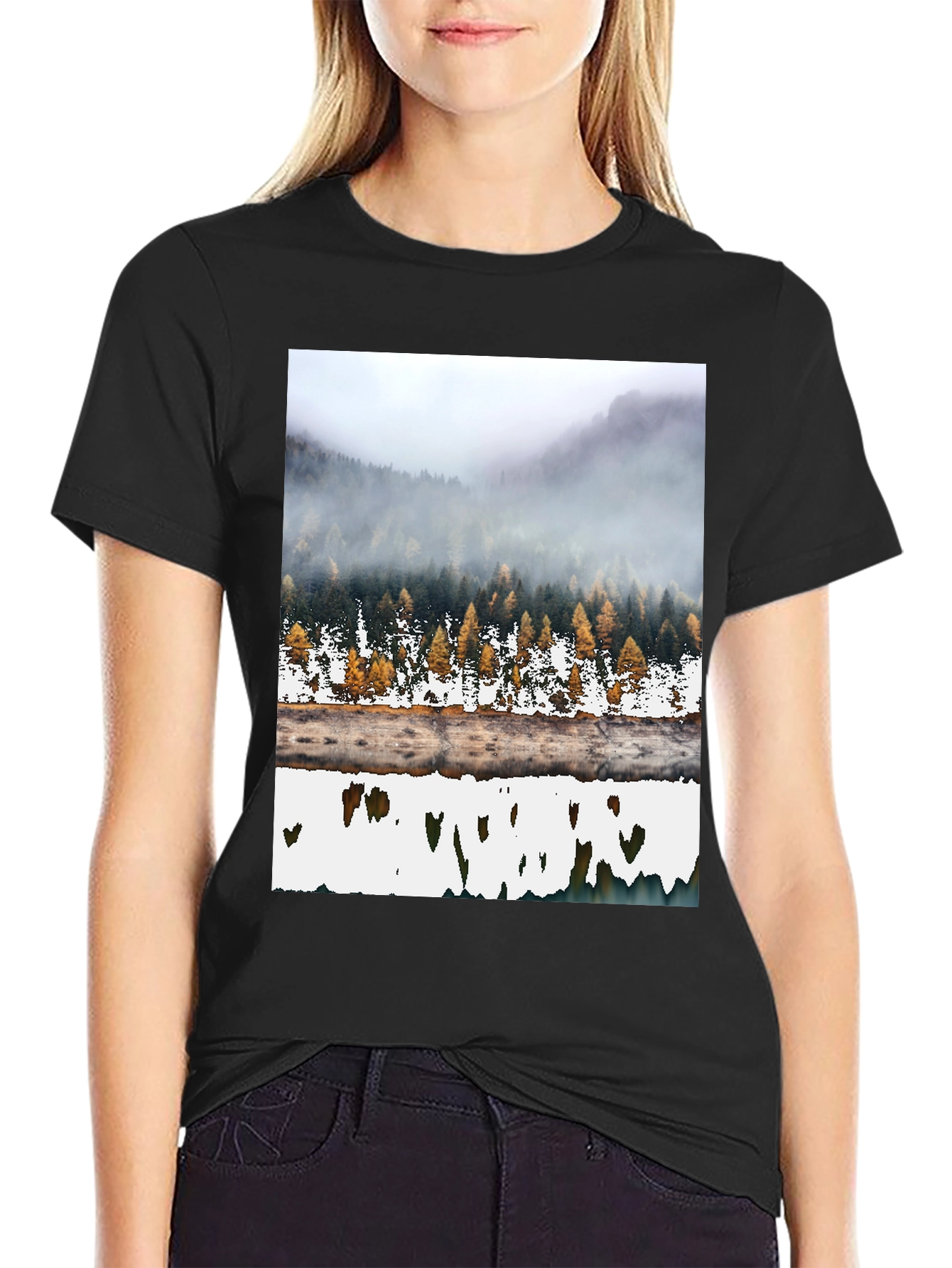Mountain Forest Reflection Graphic Tee