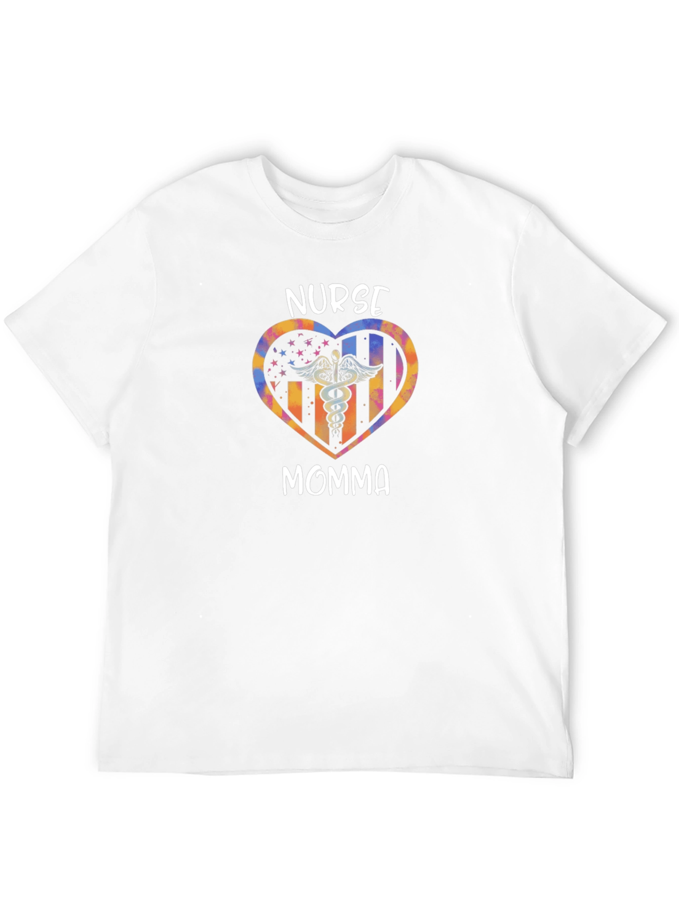 Nurse Momma Heart Graphic Tee - Black
