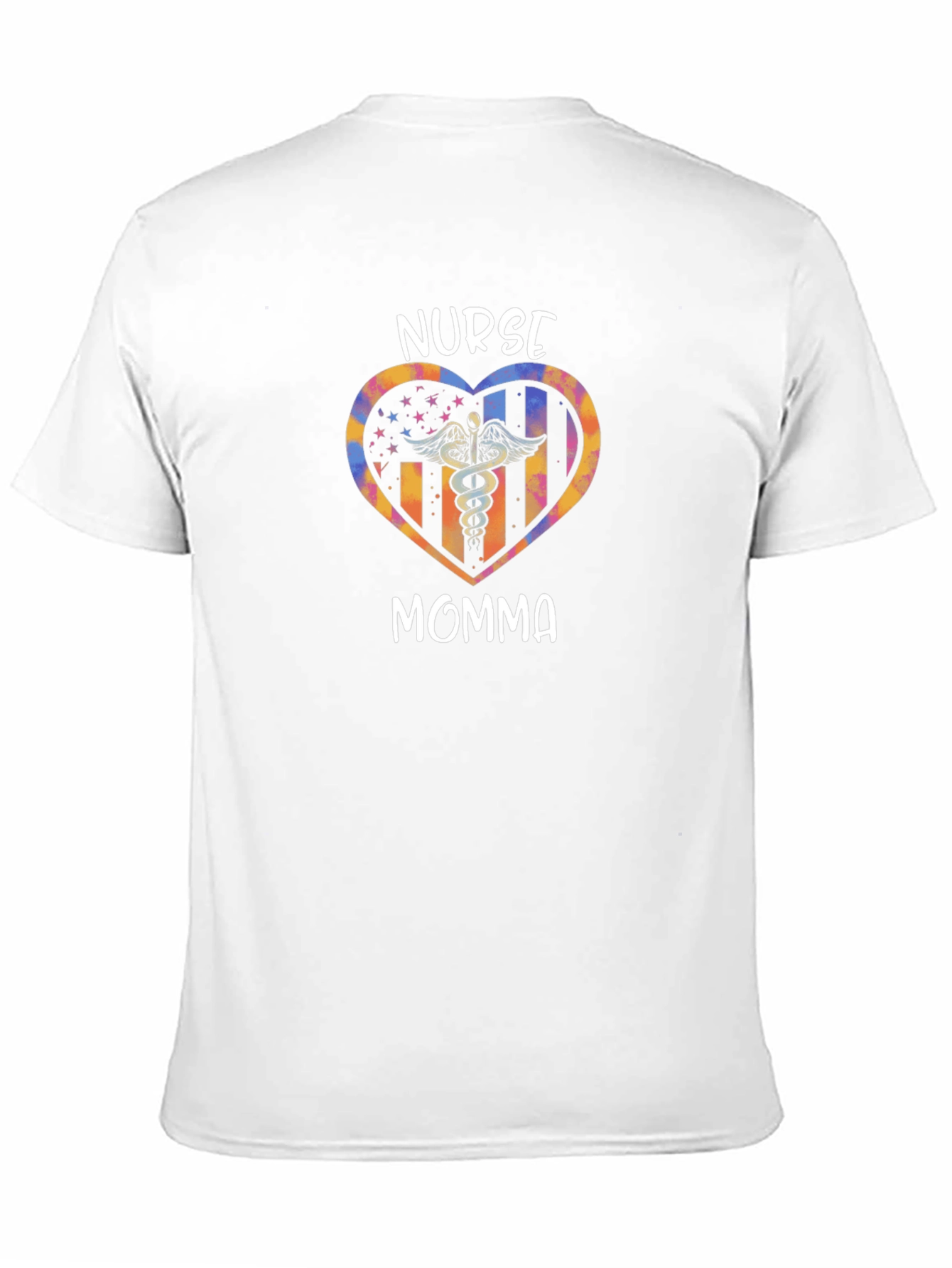 Nurse Momma Heart Graphic Tee - Black