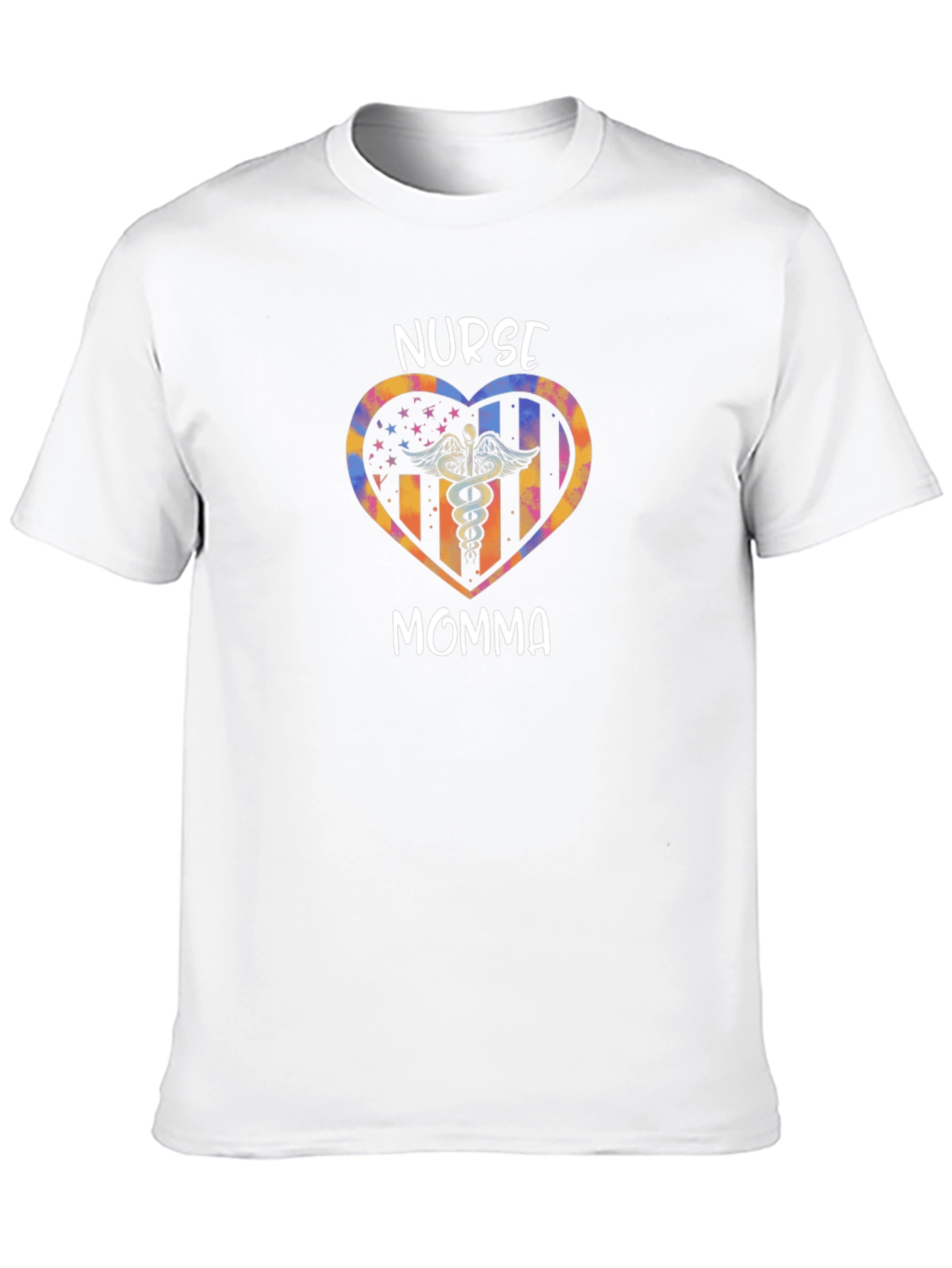 Nurse Momma Heart Graphic Tee - Black