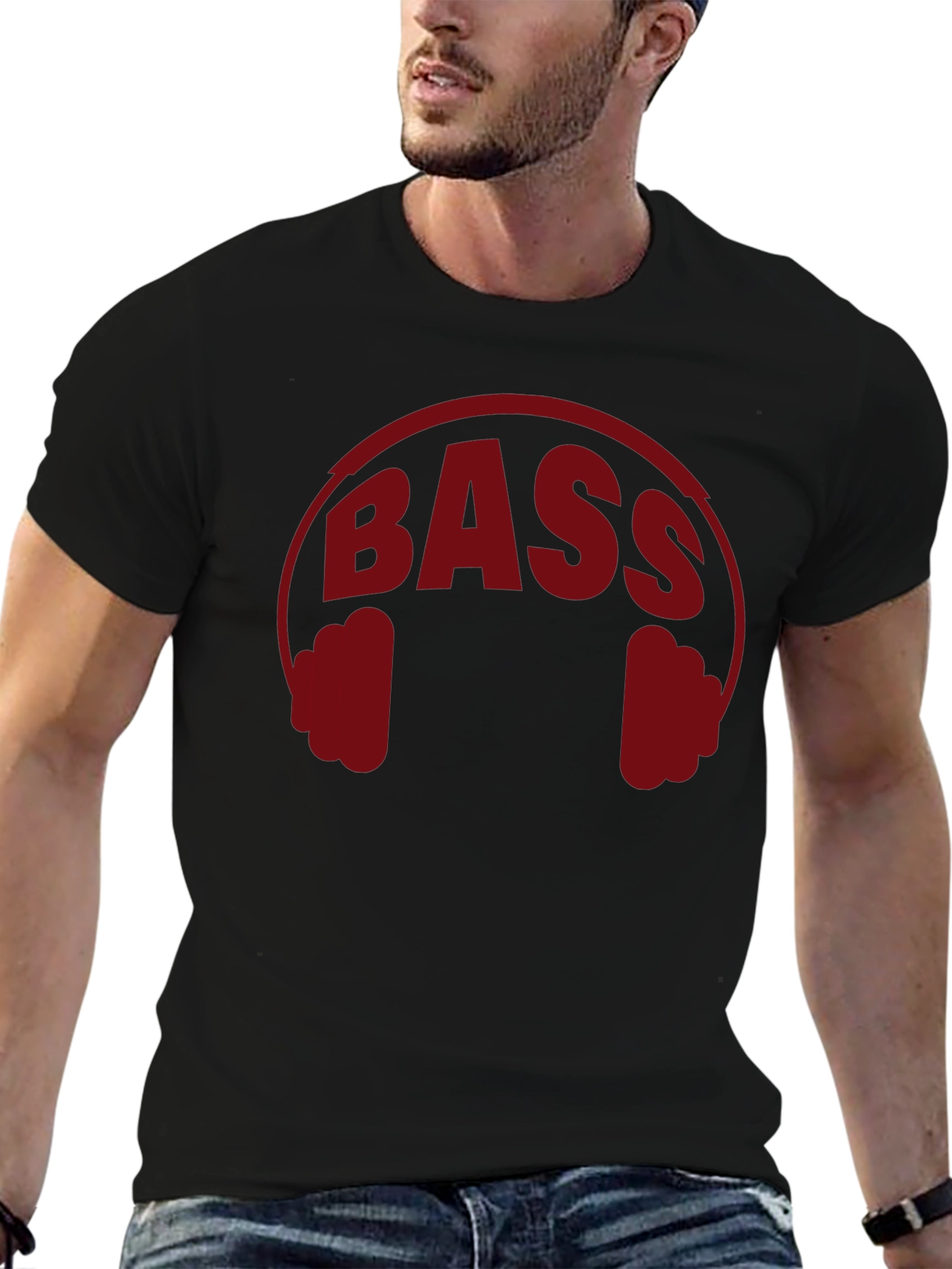 Bass Headphones Graphic Tee - Black Music Lover Shirt