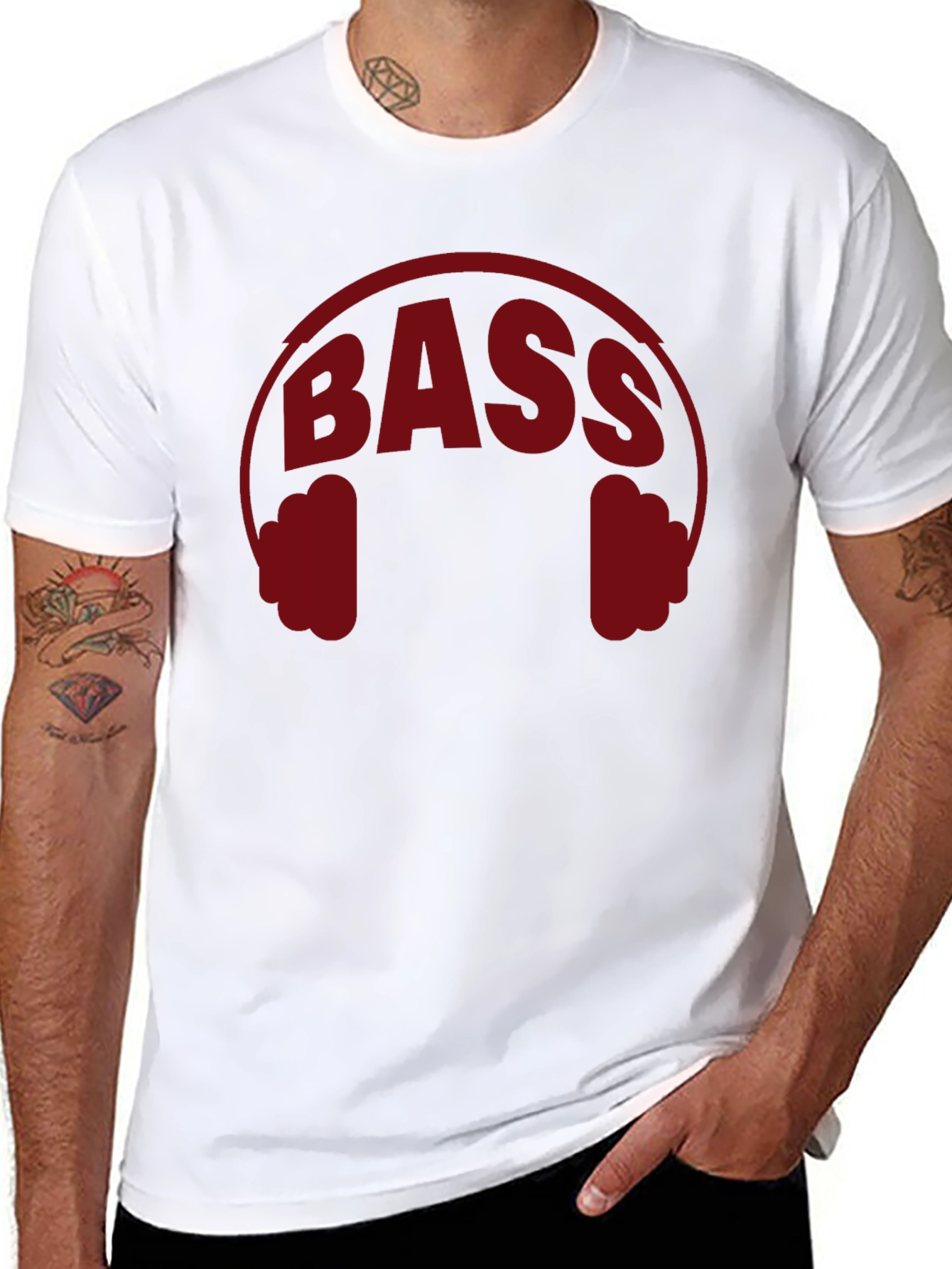 Bass Headphones Graphic Tee - Black Music Lover Shirt