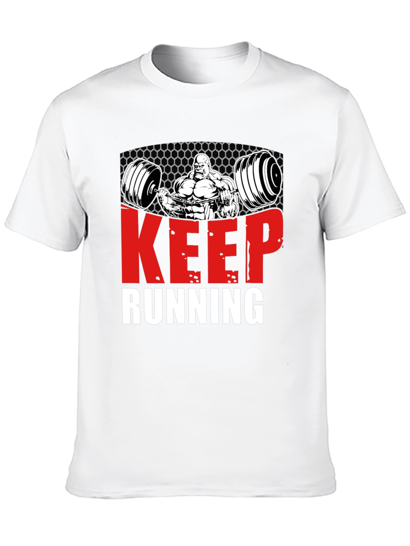 Keep Running Gym Bodybuilder Graphic T-Shirt
