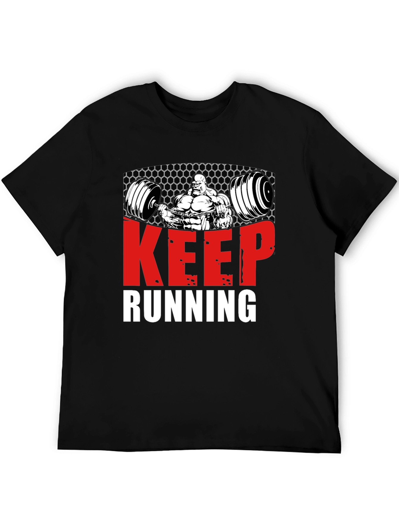 Keep Running Gym Bodybuilder Graphic T-Shirt