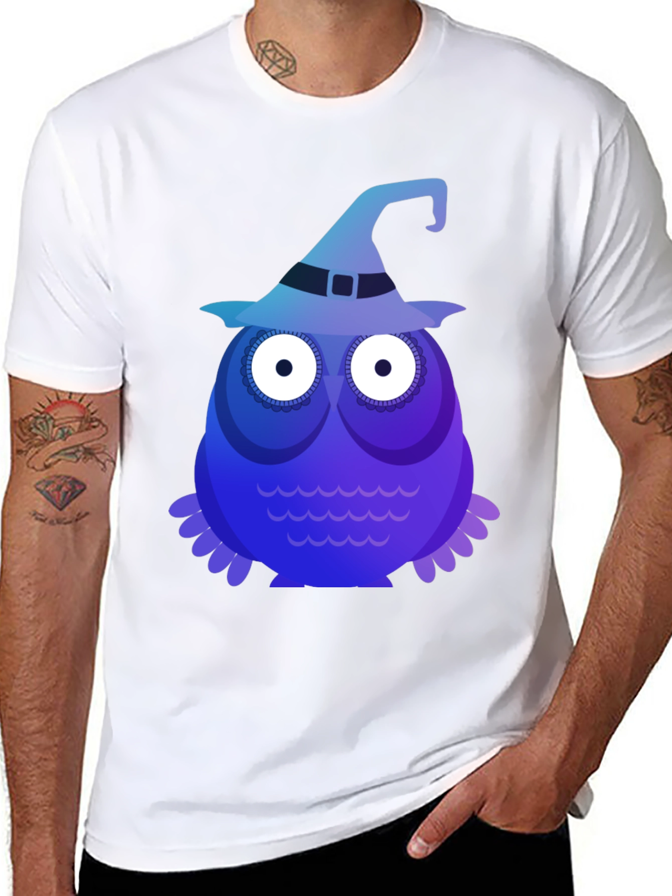 Witch Owl Graphic Tee - Spooky Cute Halloween T-Shirt