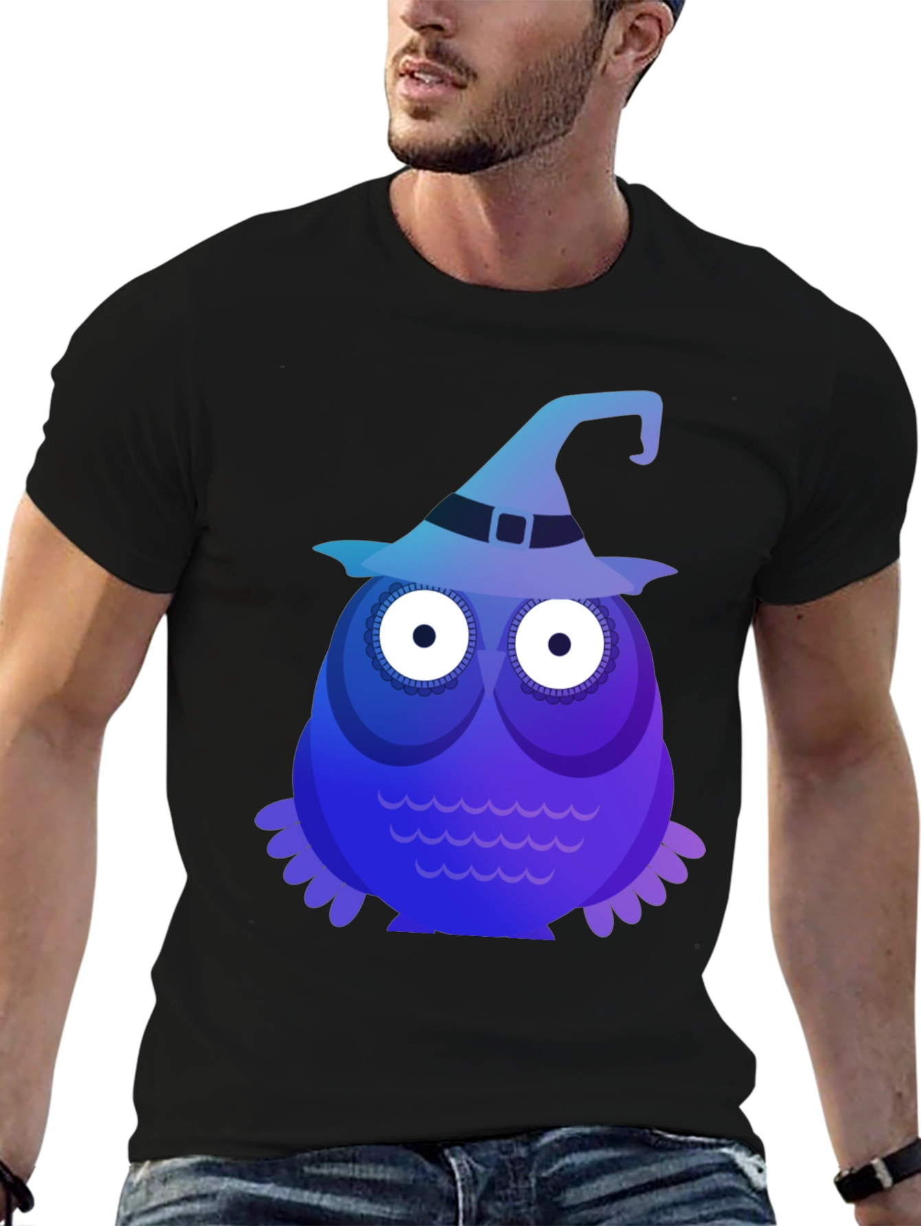 Witch Owl Graphic Tee - Spooky Cute Halloween T-Shirt