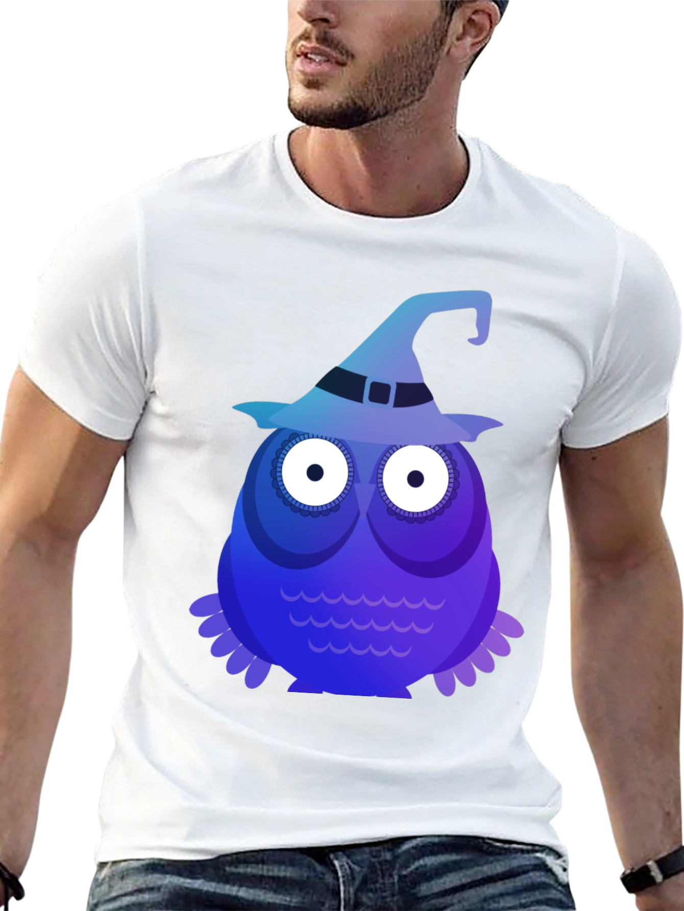 Witch Owl Graphic Tee - Spooky Cute Halloween T-Shirt
