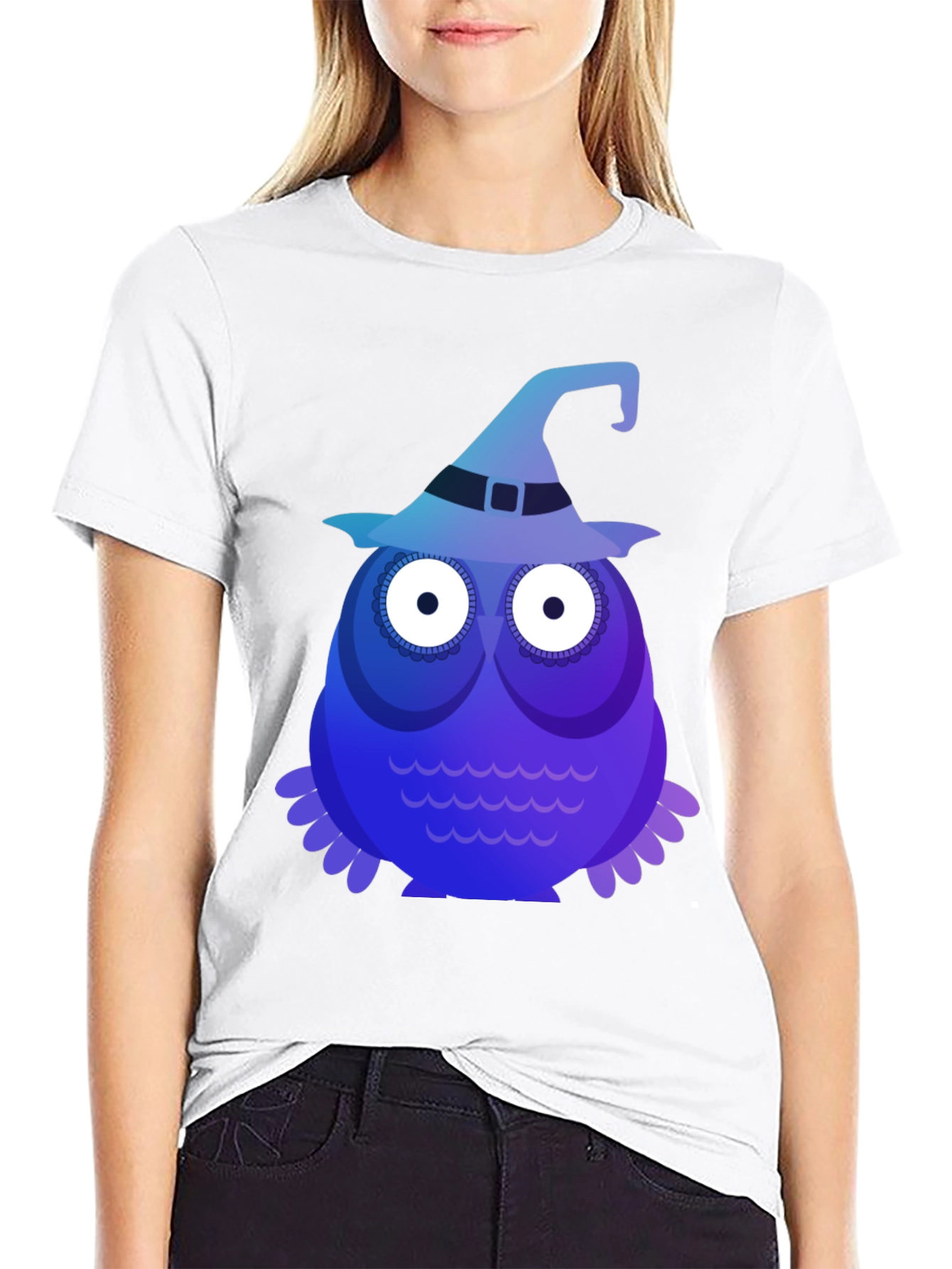 Witch Owl Graphic Tee - Spooky Cute Halloween T-Shirt