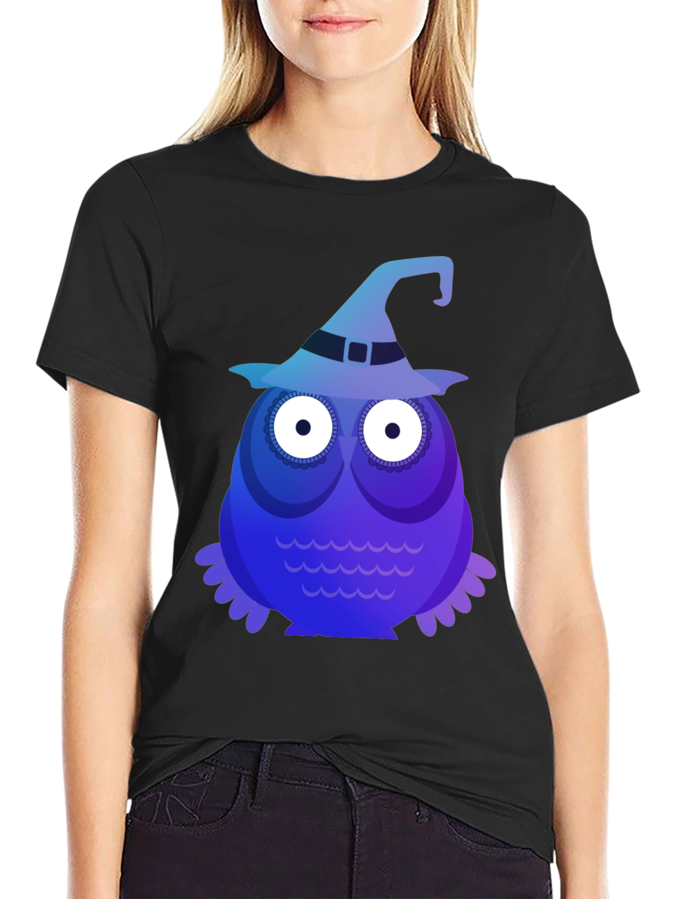 Witch Owl Graphic Tee - Spooky Cute Halloween T-Shirt