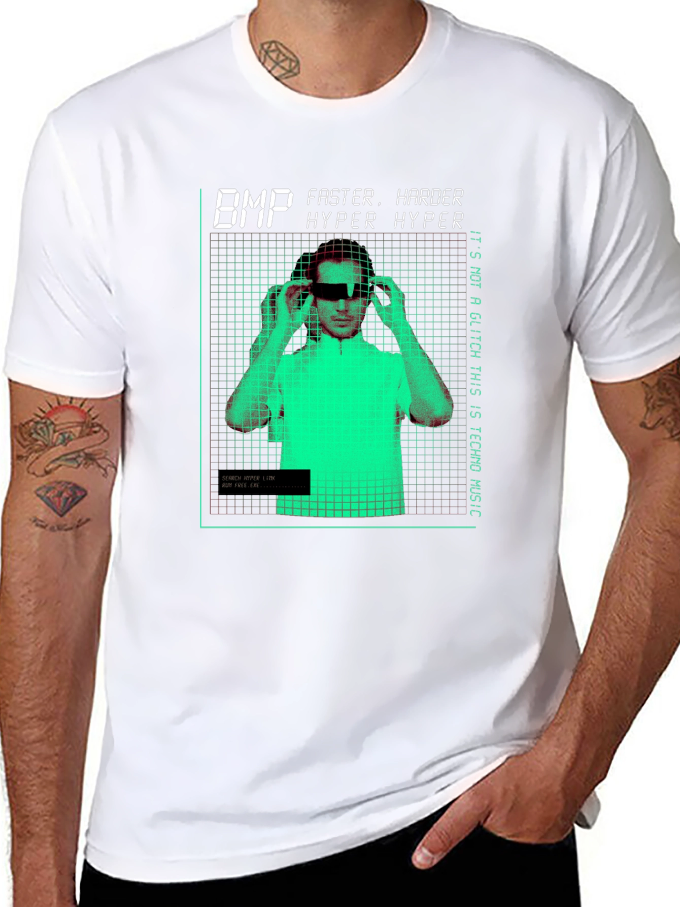 Techno Music Graphic Tee - BMP Hyper Hyper Design