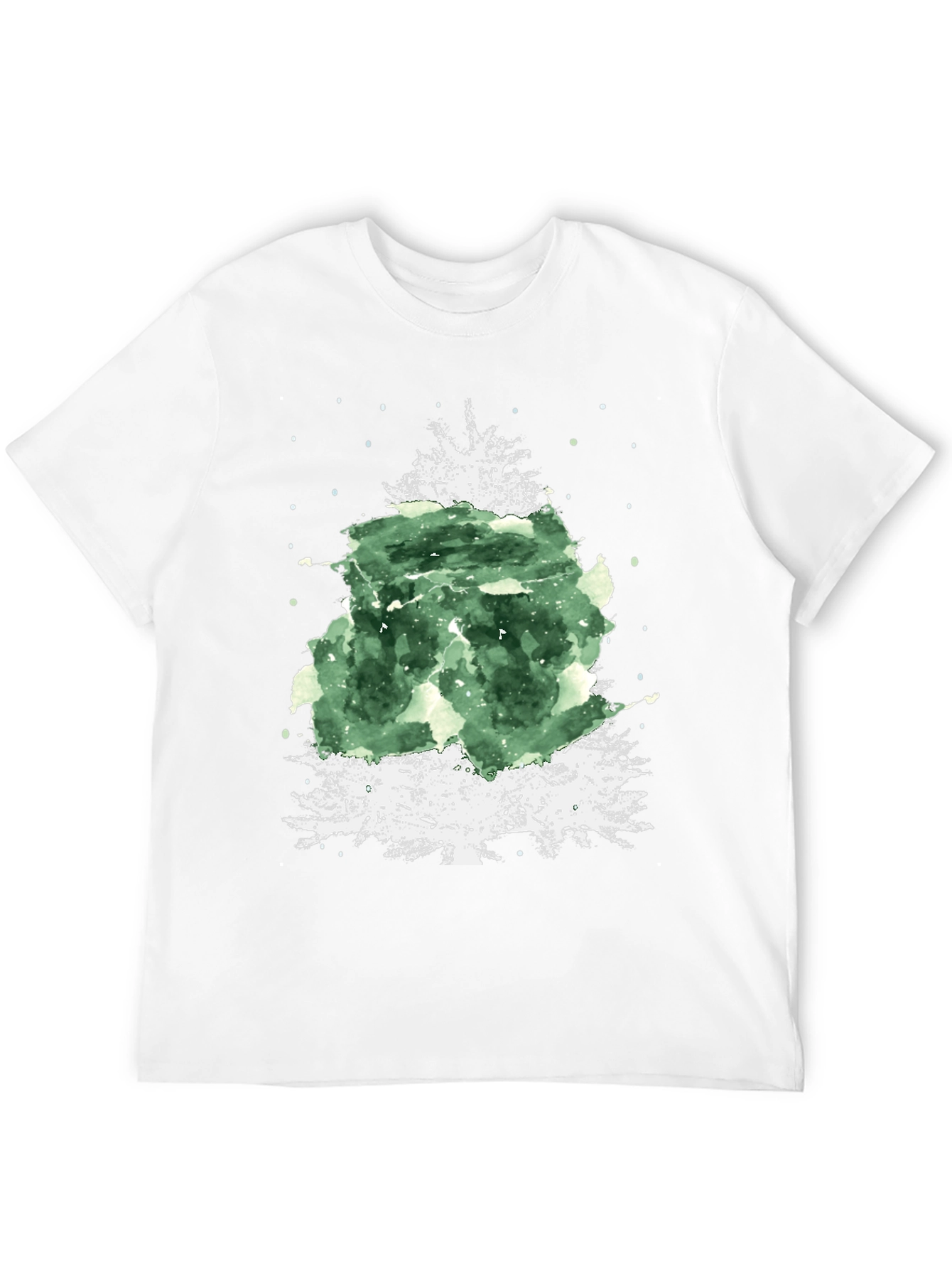 Festive Christmas Tree Graphic Tee - Black
