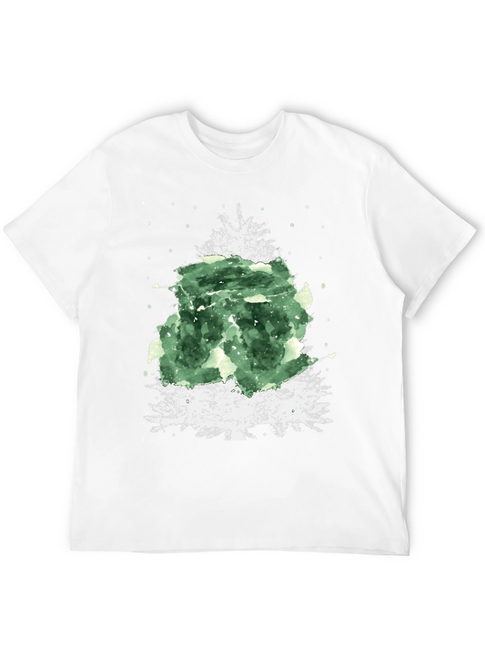 Festive Christmas Tree Graphic Tee - Black