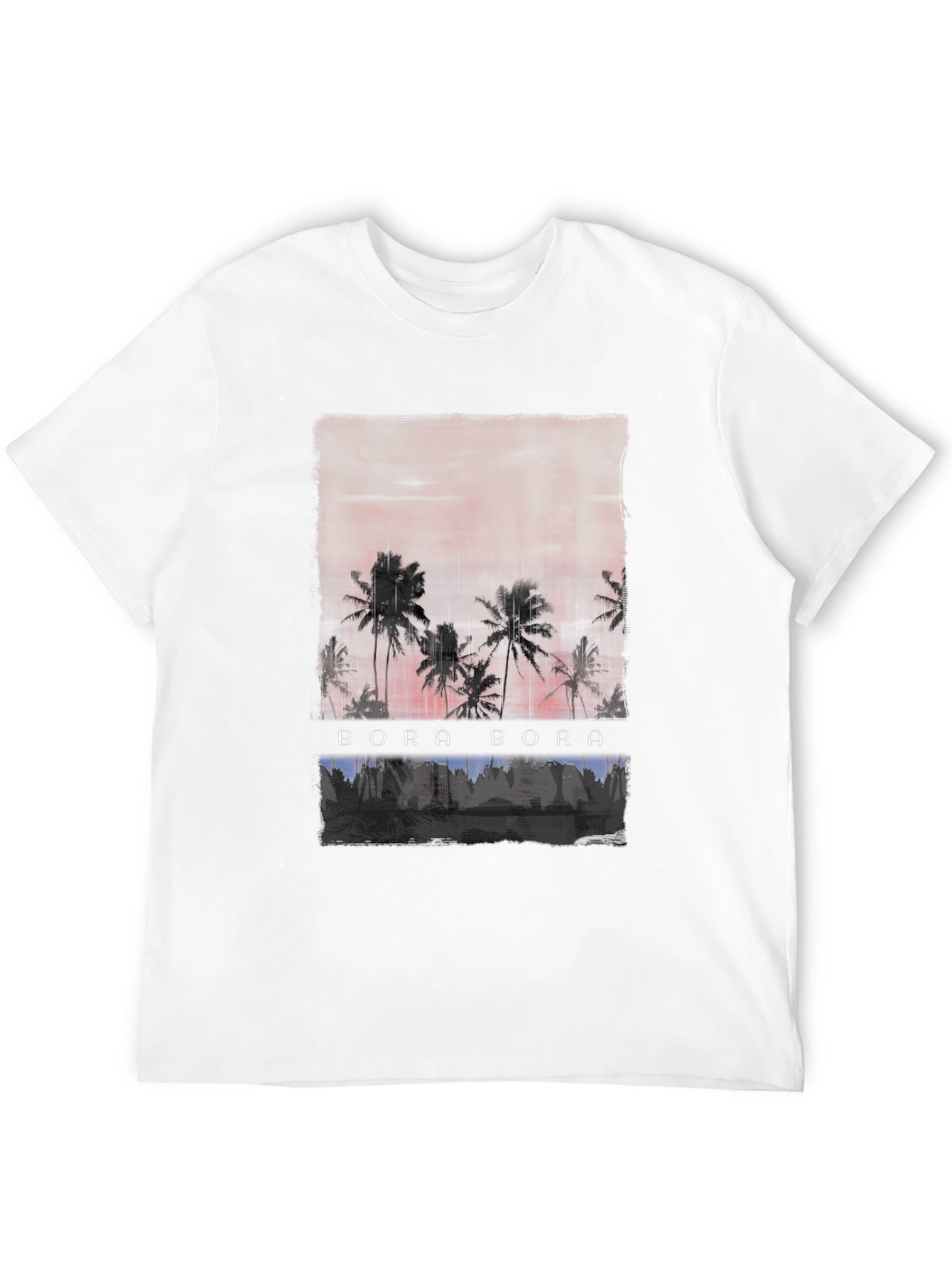 Bora Bora Palm Sunset Graphic Tee