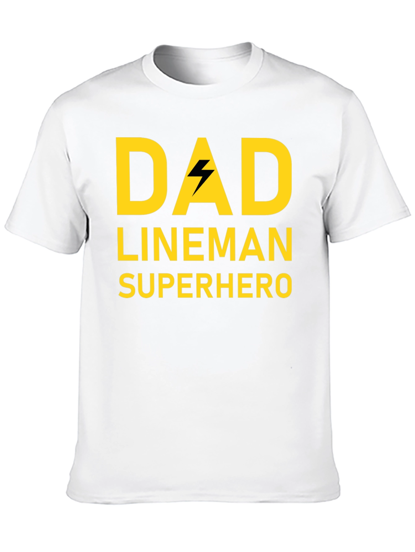 Dad Lineman Superhero Black T-Shirt