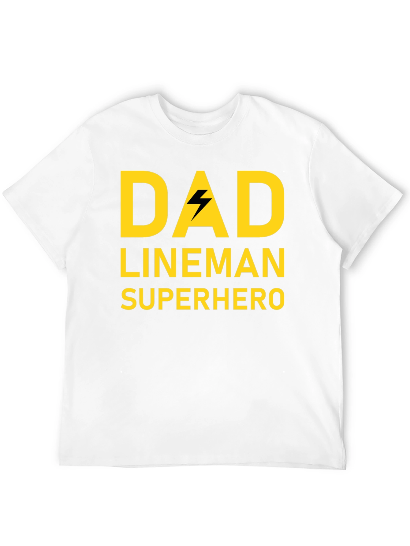 Dad Lineman Superhero Black T-Shirt