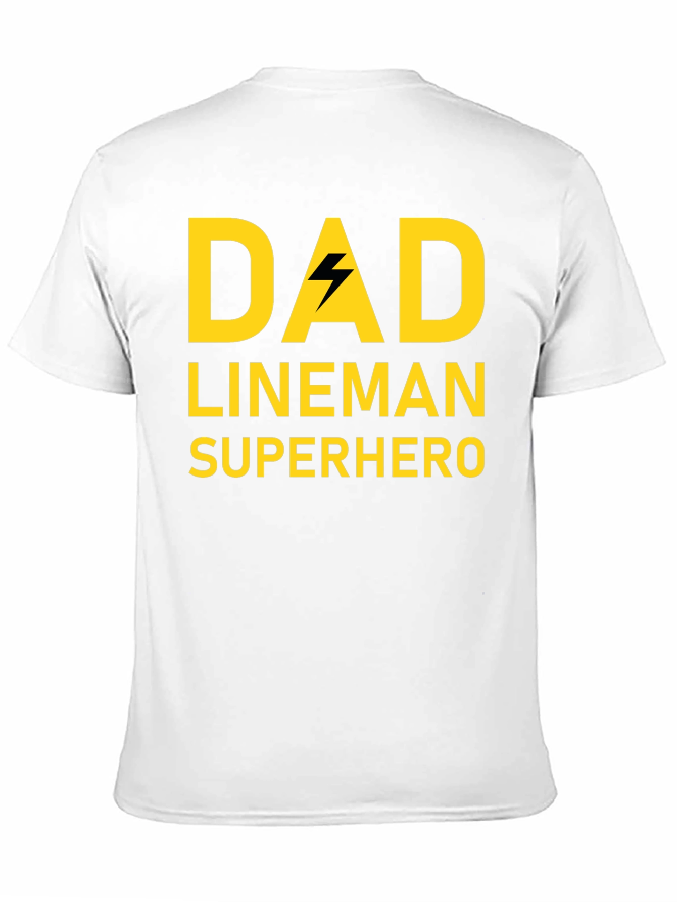 Dad Lineman Superhero Black T-Shirt
