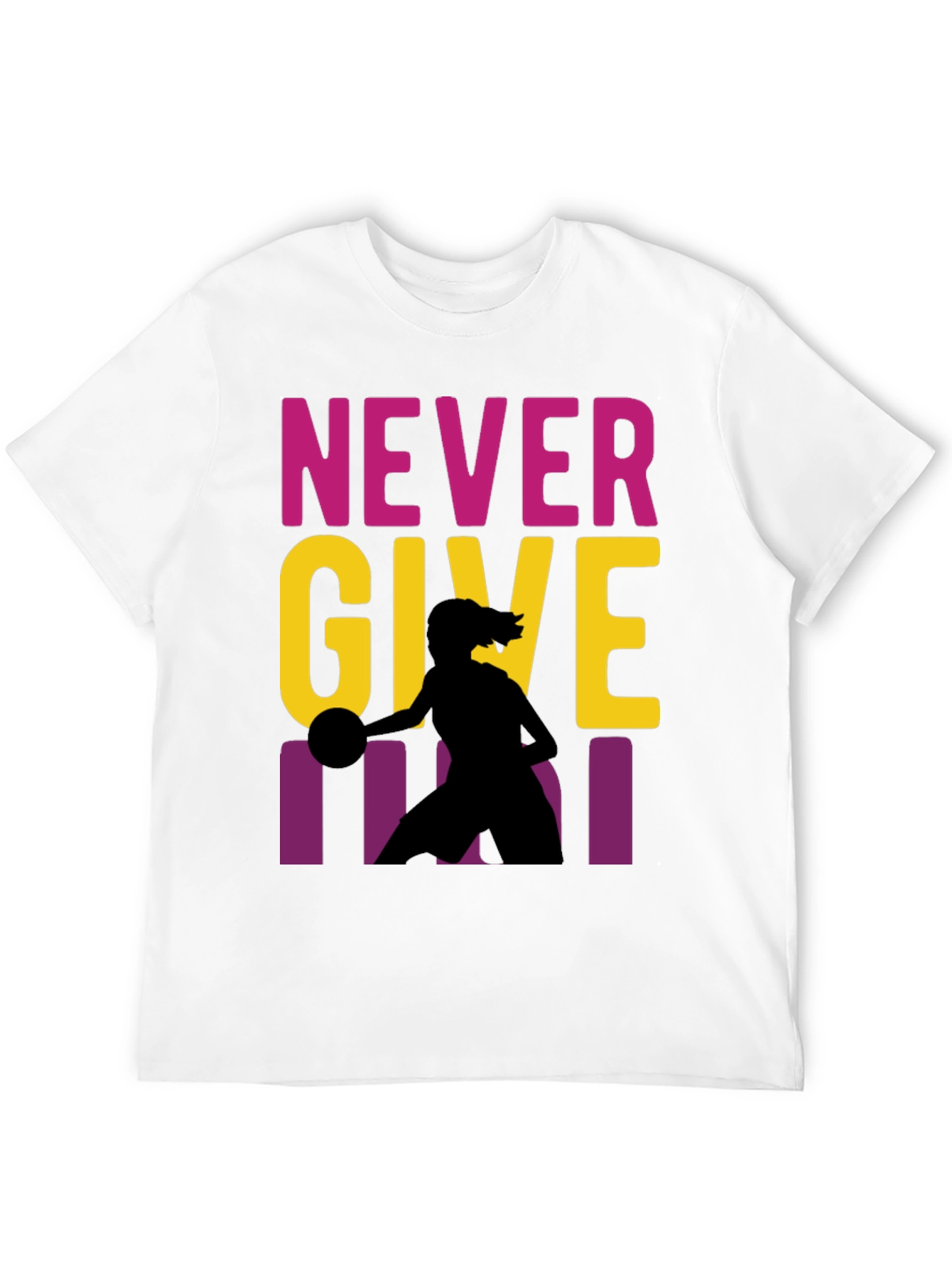 Never Give Up Basketball Graphic Tee