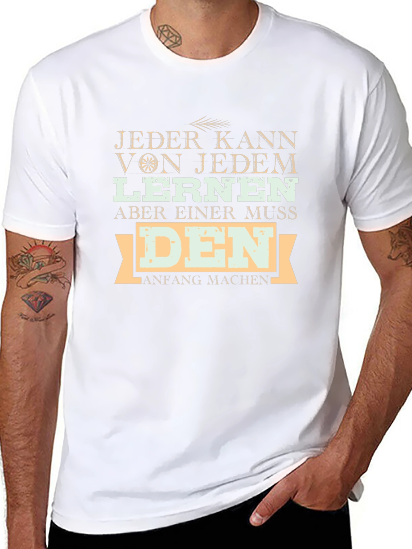 Inspirational German T-Shirt: Jeder Kann Lernen Tee