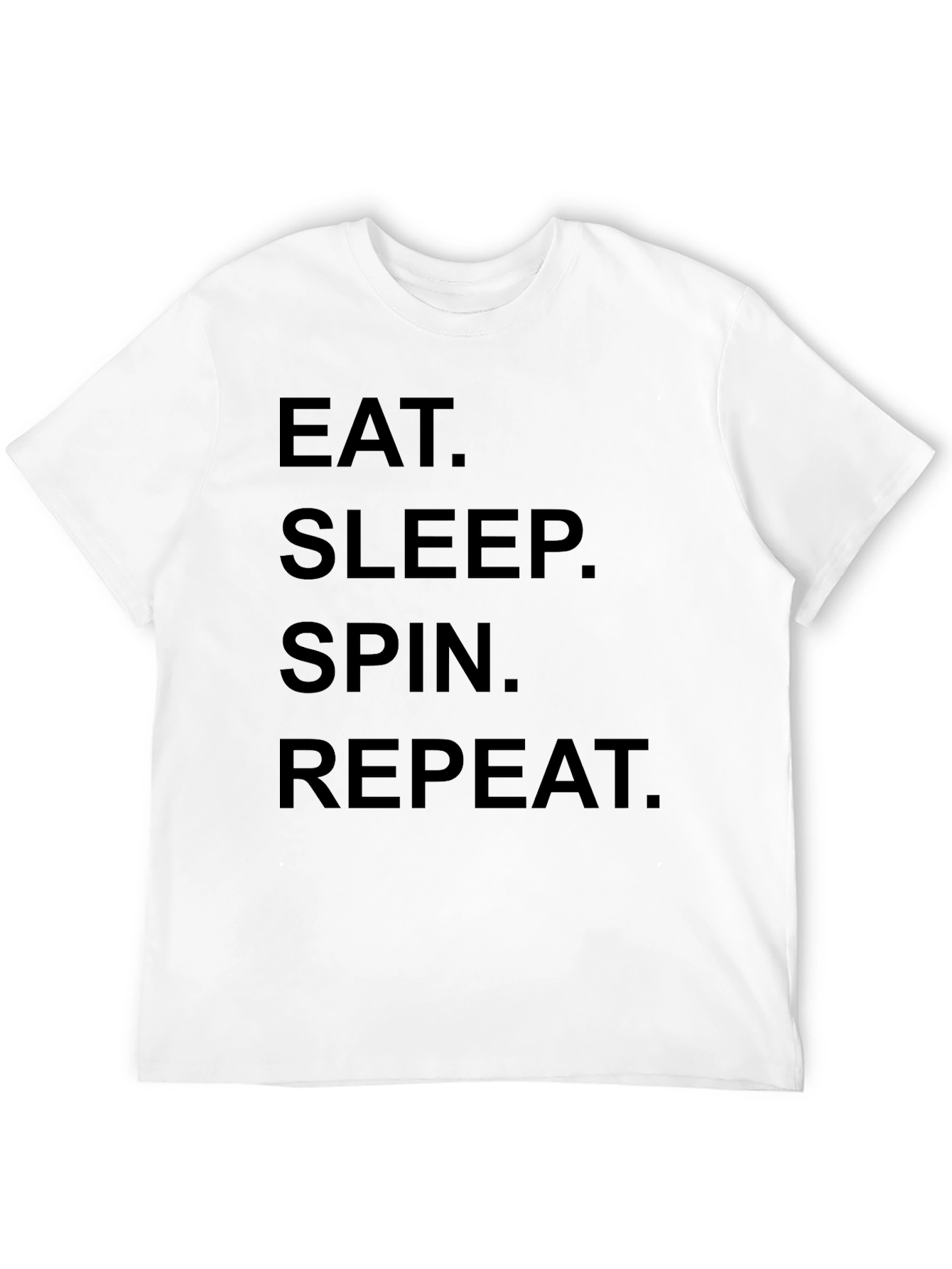 Eat Sleep Spin Repeat Black T-Shirt