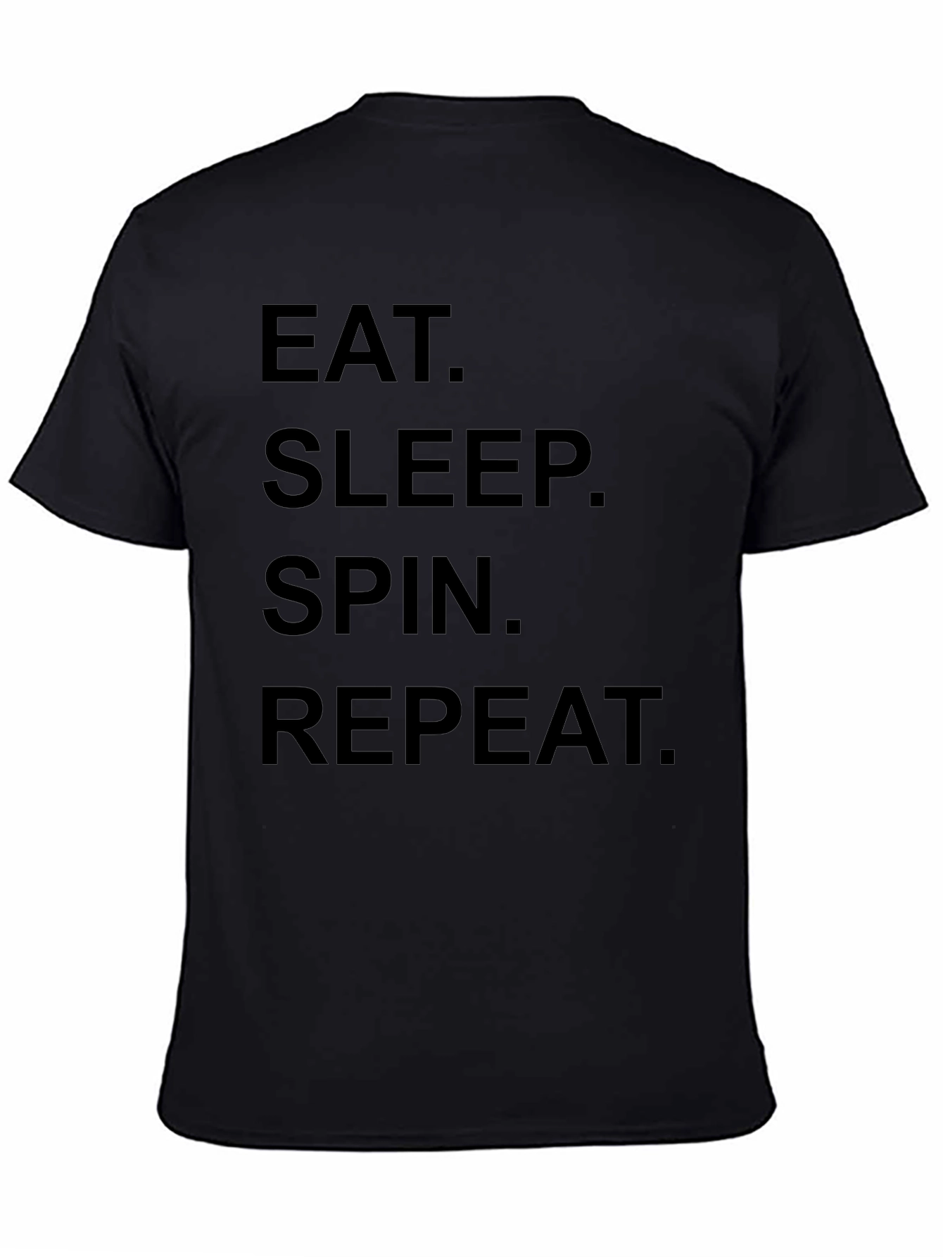 Eat Sleep Spin Repeat Black T-Shirt