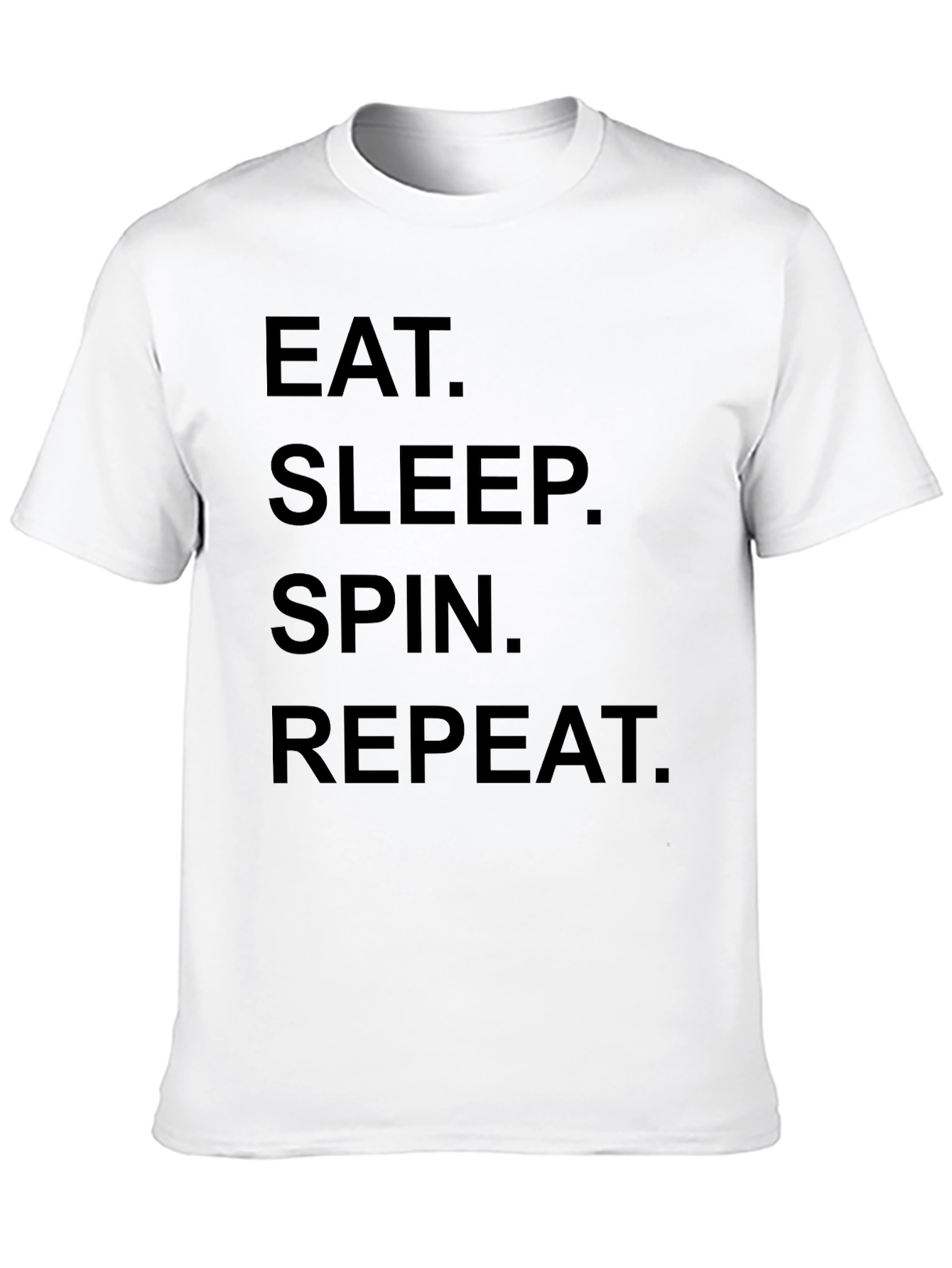 Eat Sleep Spin Repeat Black T-Shirt
