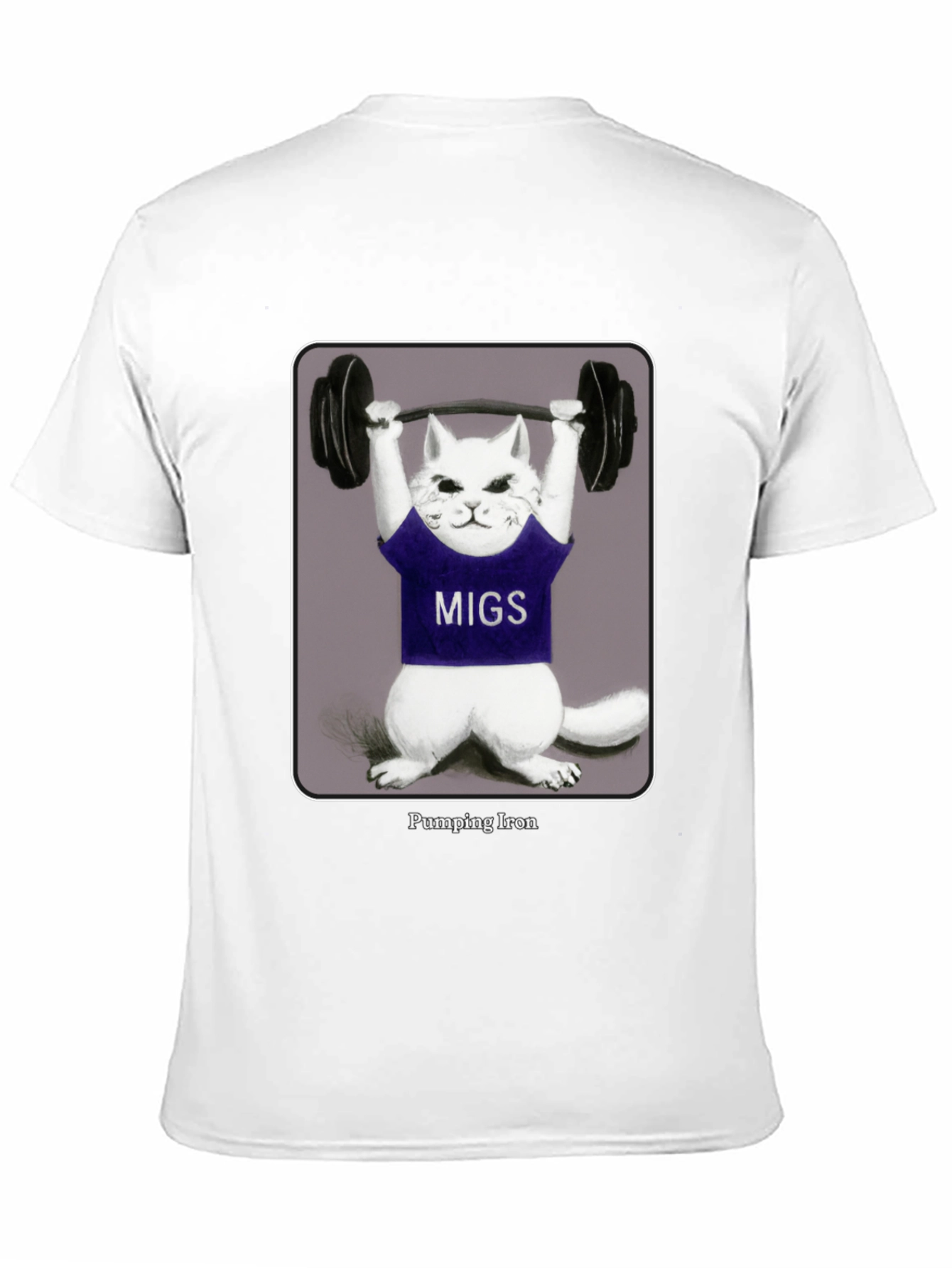 Pumping Iron Cat T-Shirt - Funny Workout Tee