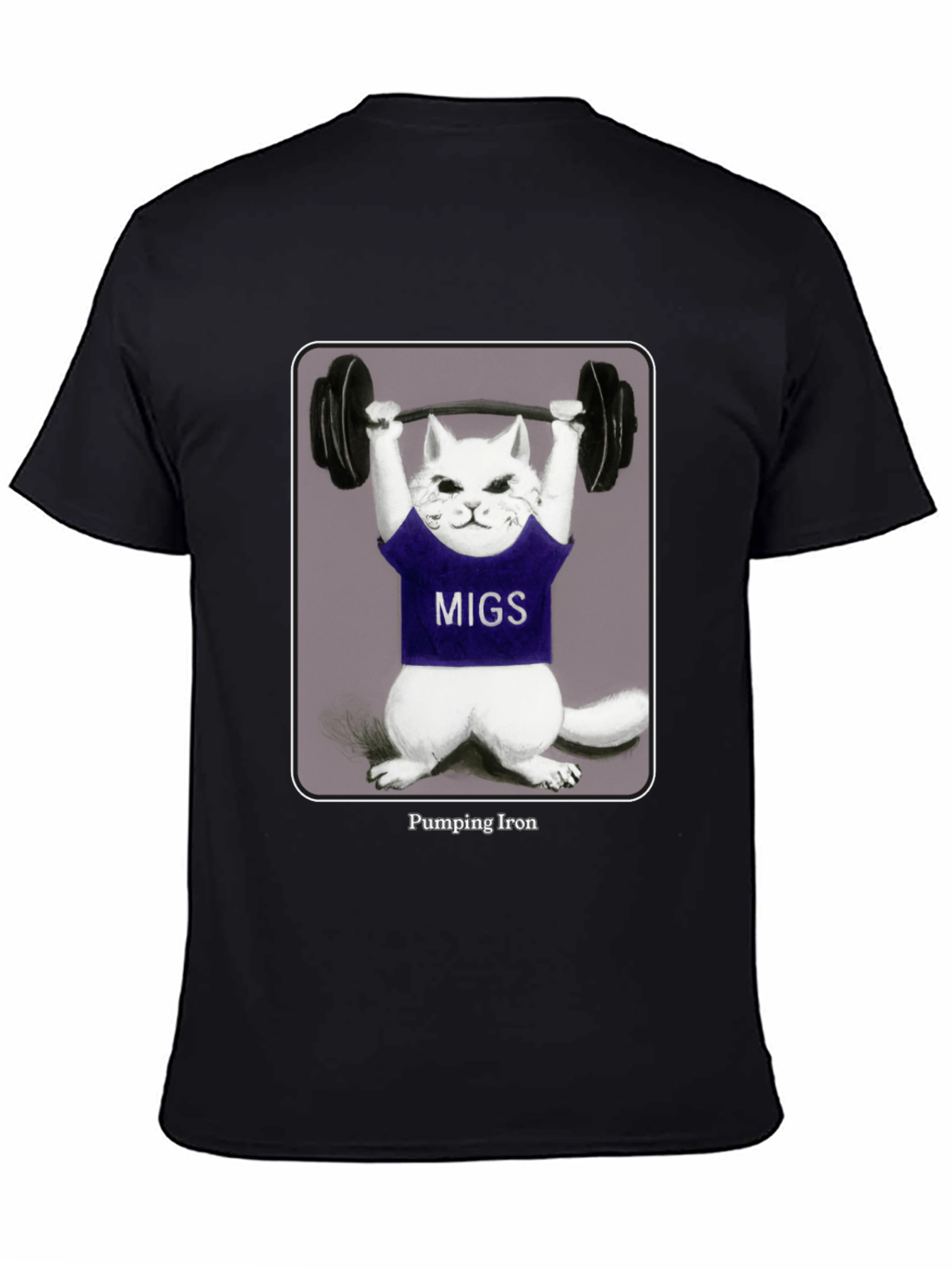 Pumping Iron Cat T-Shirt - Funny Workout Tee