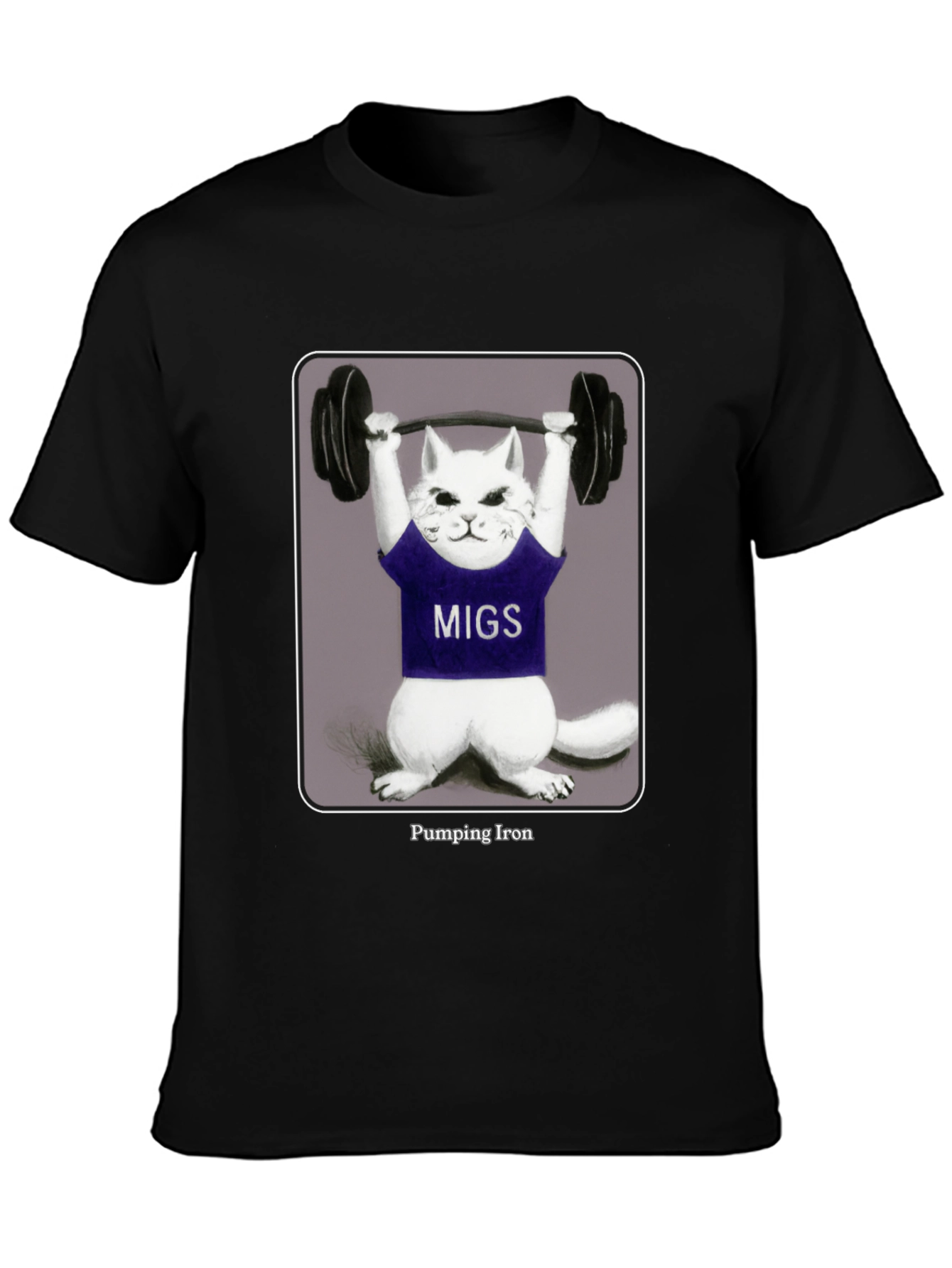Pumping Iron Cat T-Shirt - Funny Workout Tee