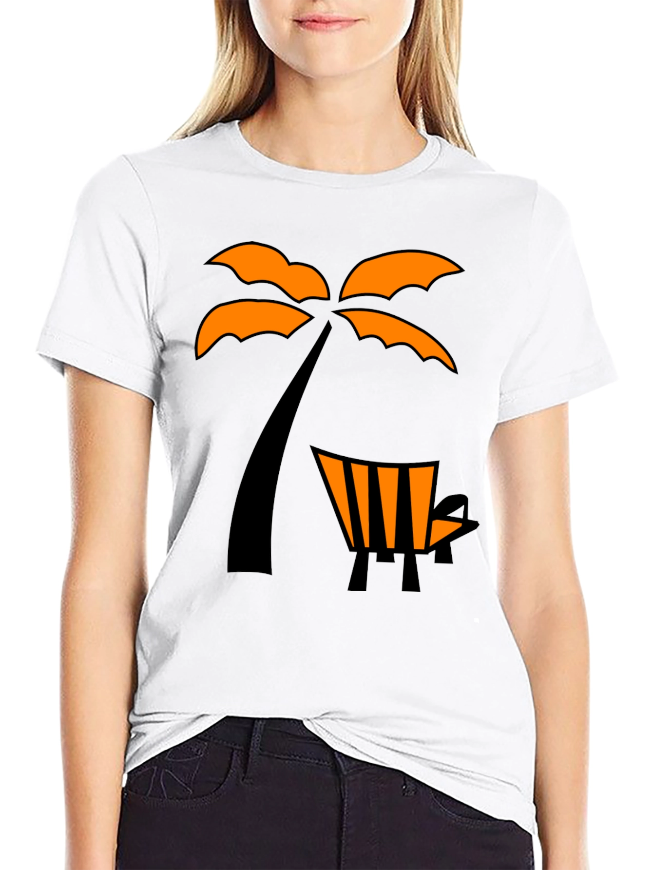 Tropical Palm Tree & Beach Chair Graphic Tee