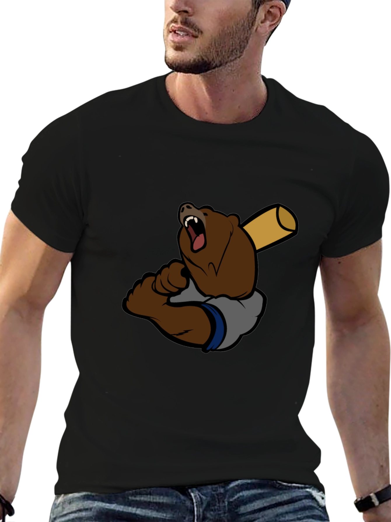 Bear Baseball Graphic Tee