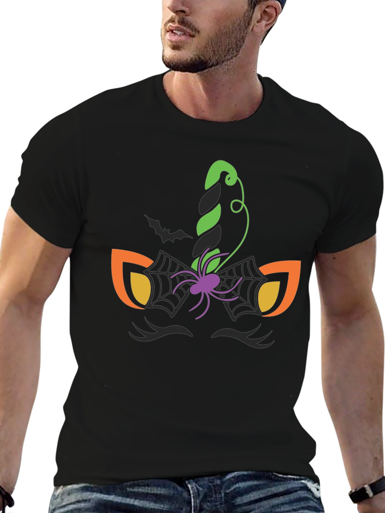 Halloween Unicorn Spider Web Graphic Tee