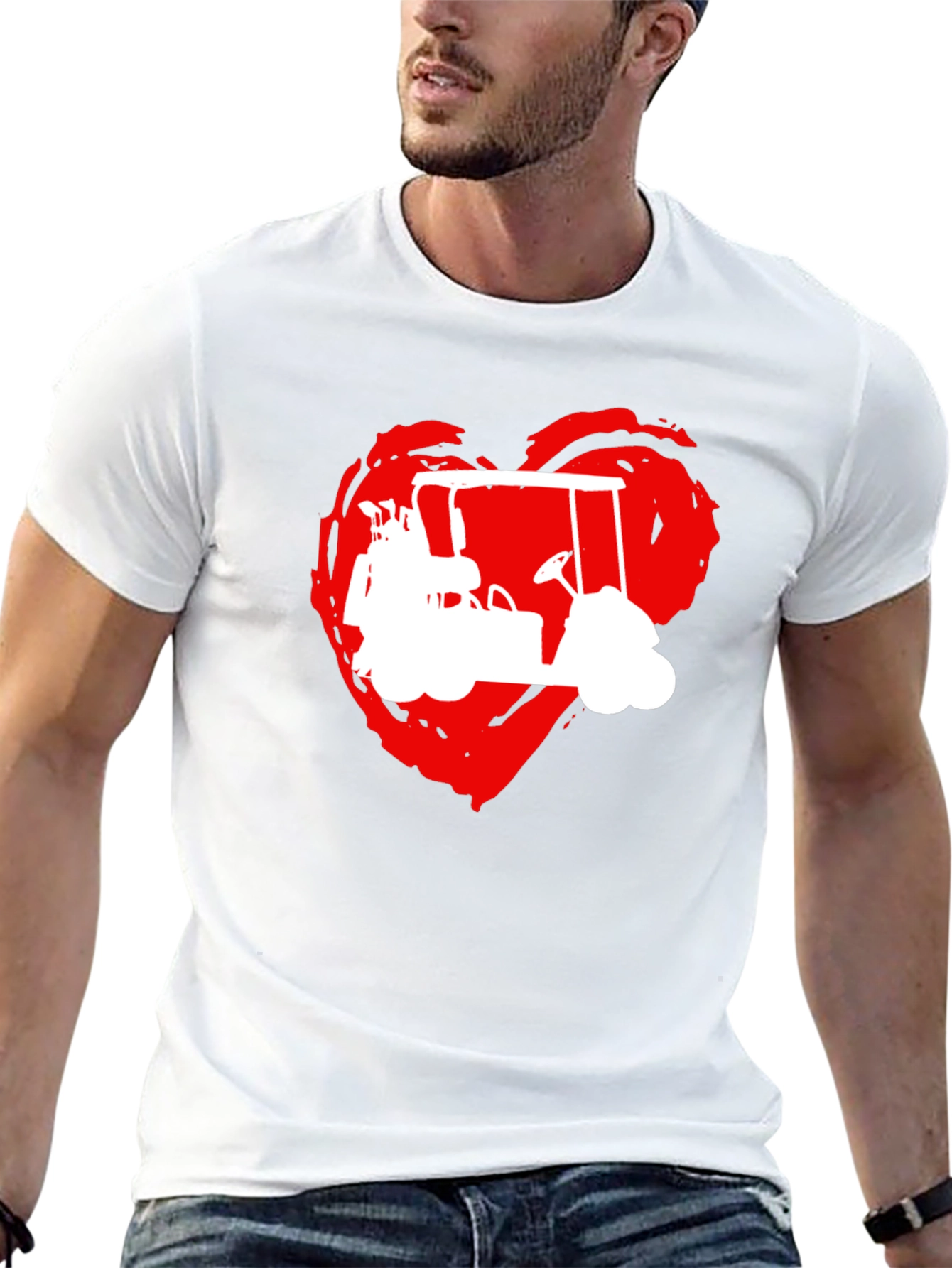 Golf Cart Heart Graphic T-Shirt