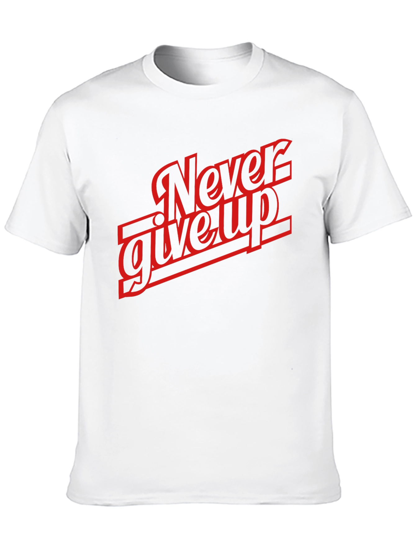 Never Give Up Graphic Tee - Mens Black T-Shirt