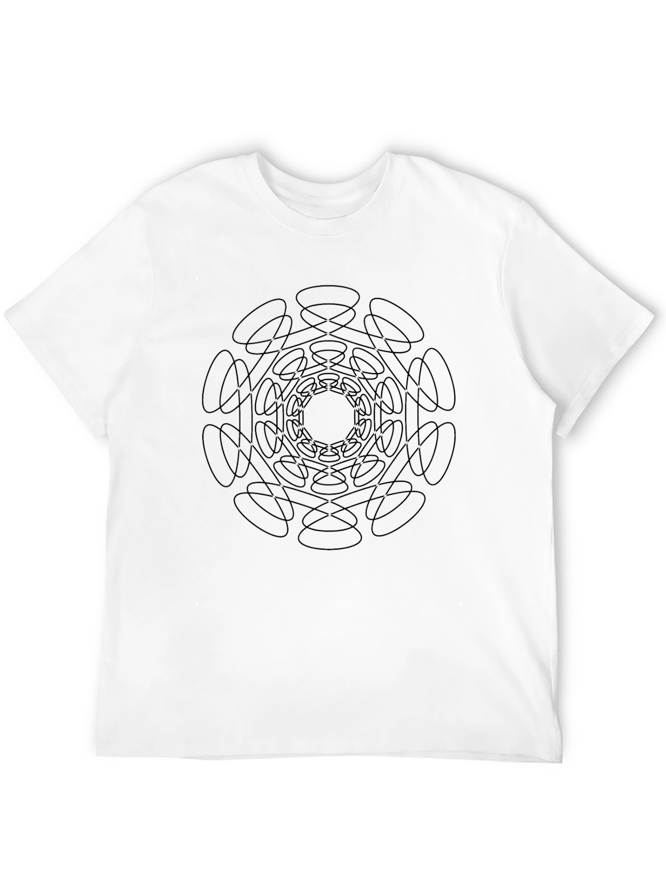 Abstract Circle Design Black T-Shirt