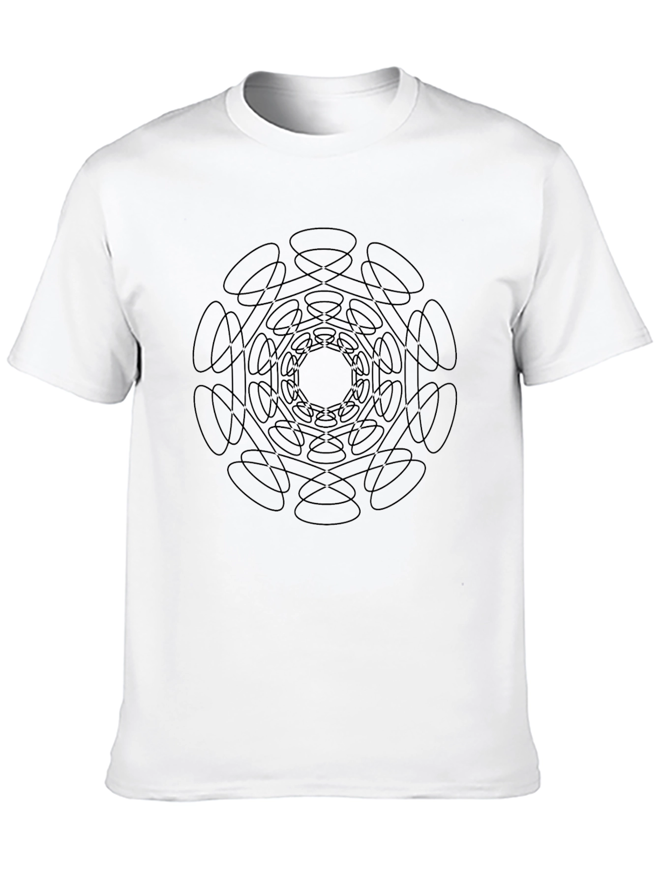 Abstract Circle Design Black T-Shirt