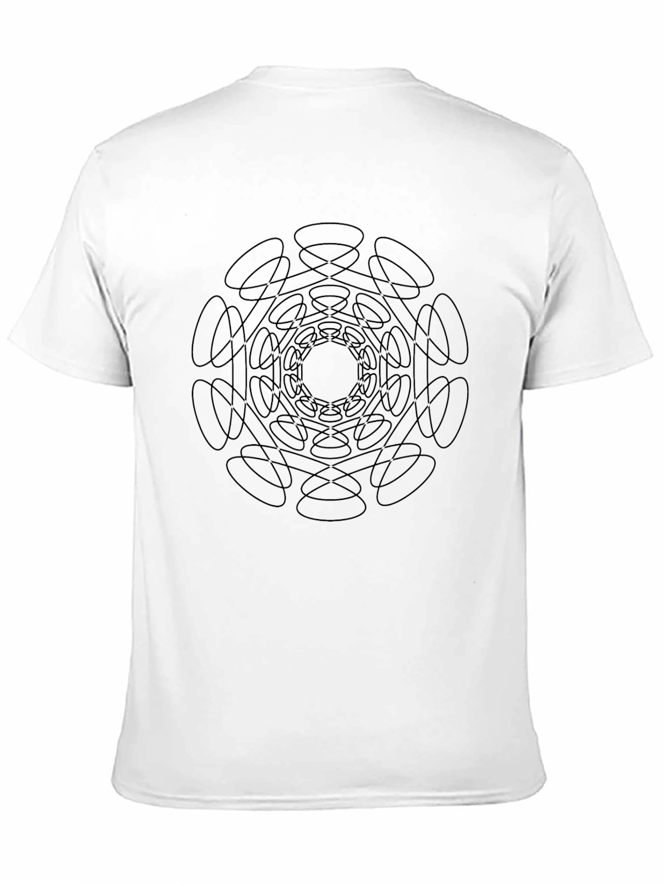 Abstract Circle Design Black T-Shirt