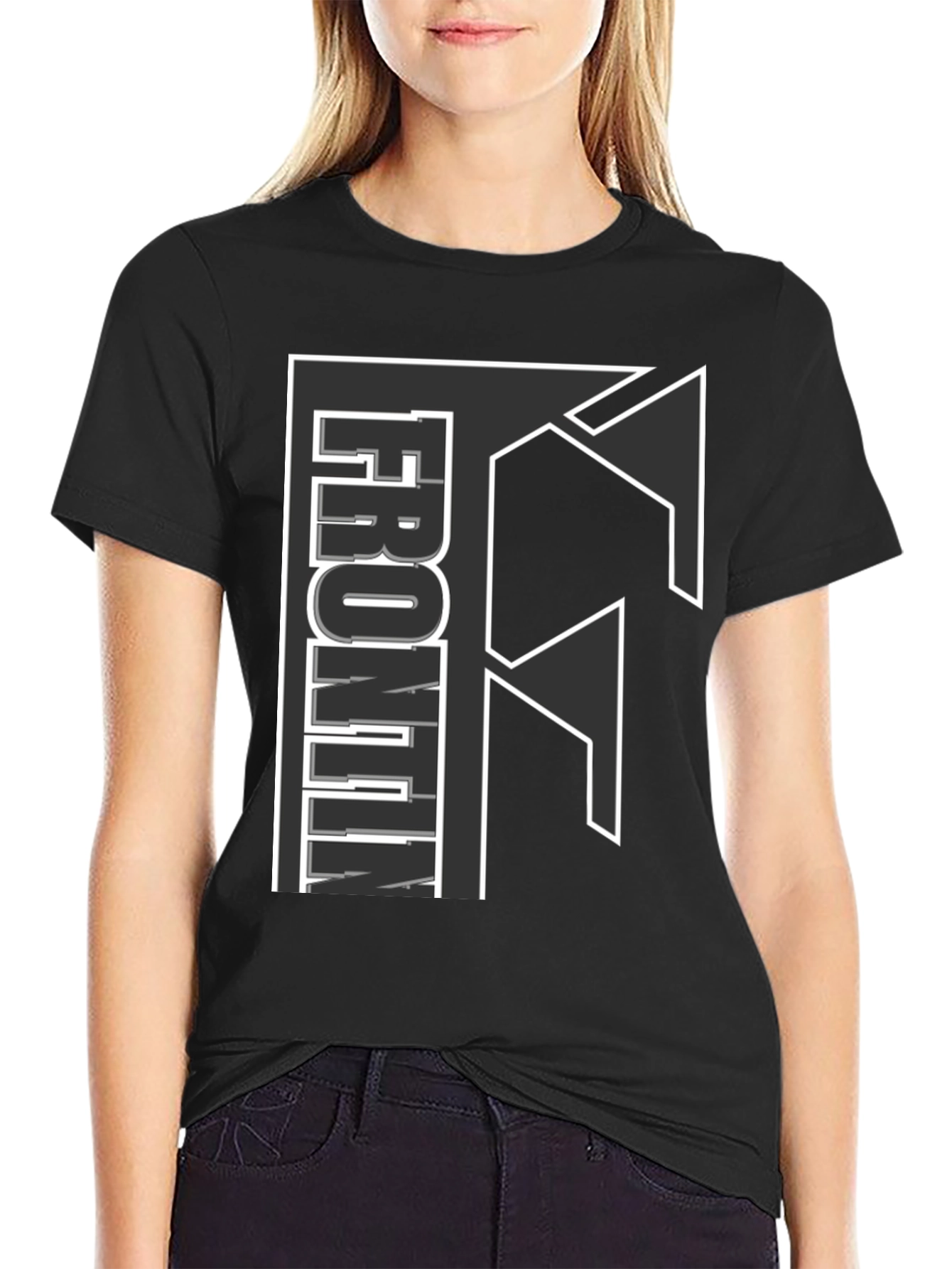 Frontin Black Graphic Tee