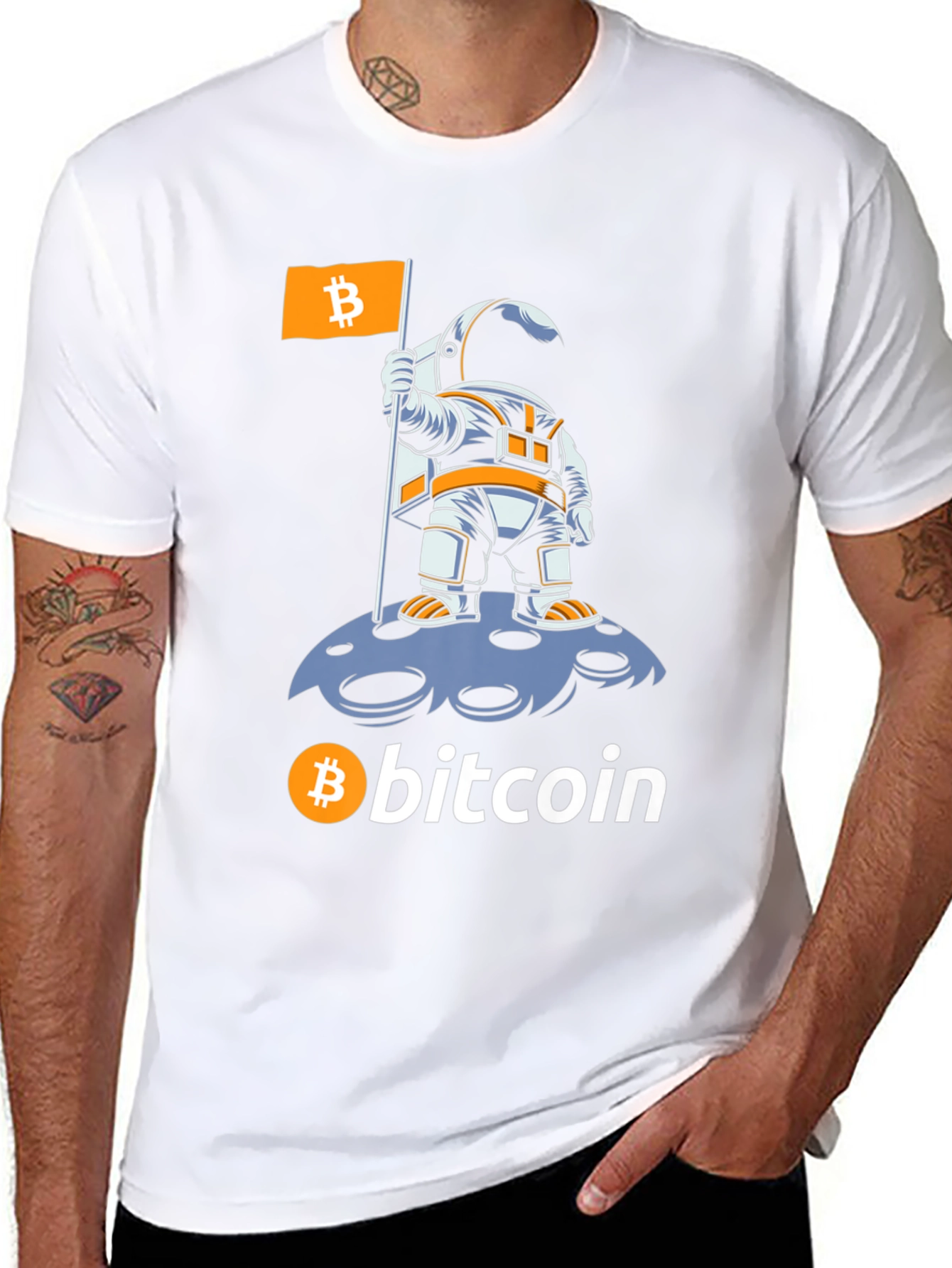Bitcoin Astronaut T-Shirt - Crypto Moon Landing