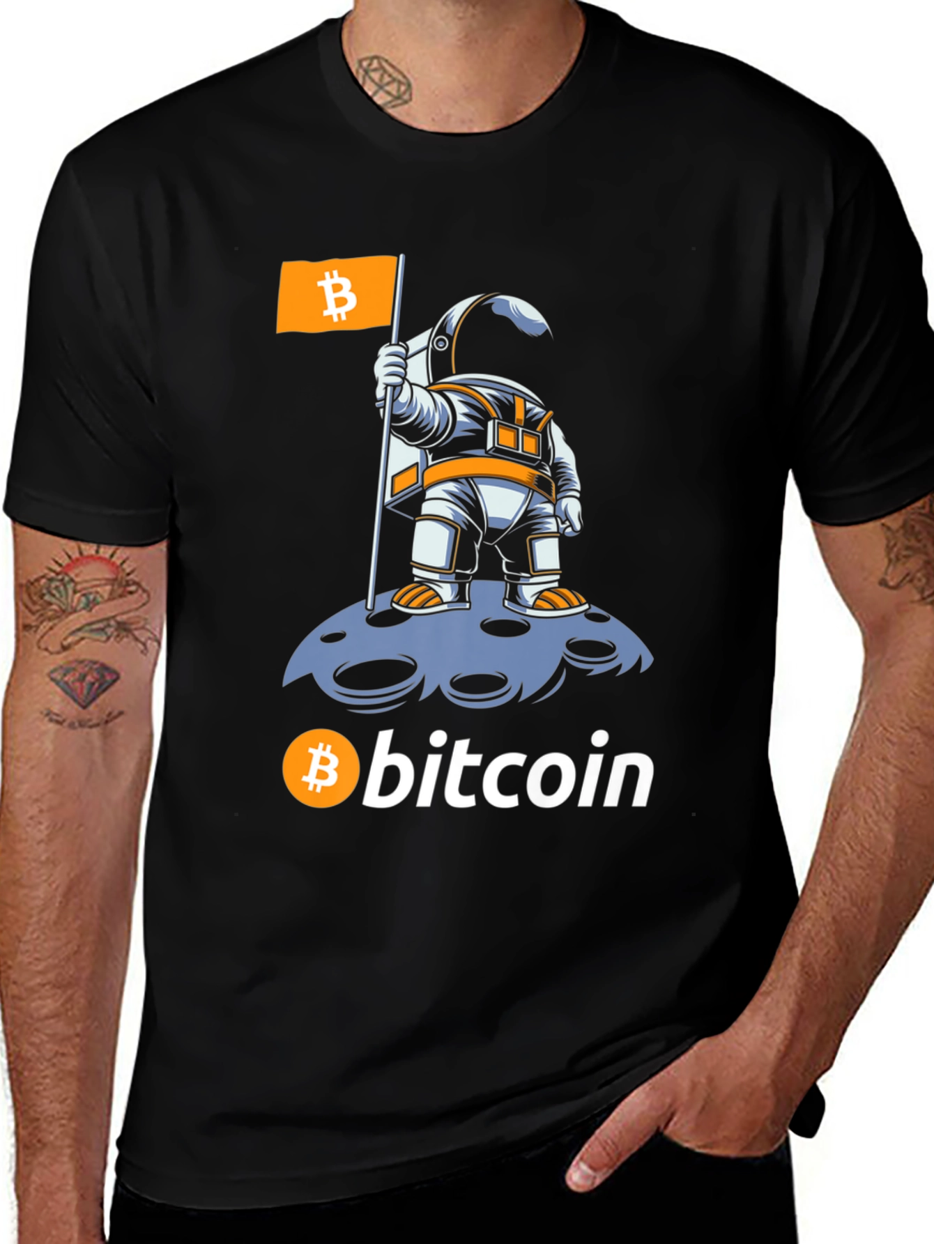 Bitcoin Astronaut T-Shirt - Crypto Moon Landing