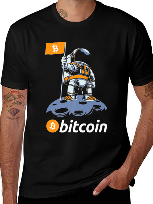 Bitcoin Astronaut T-Shirt - Crypto Moon Landing