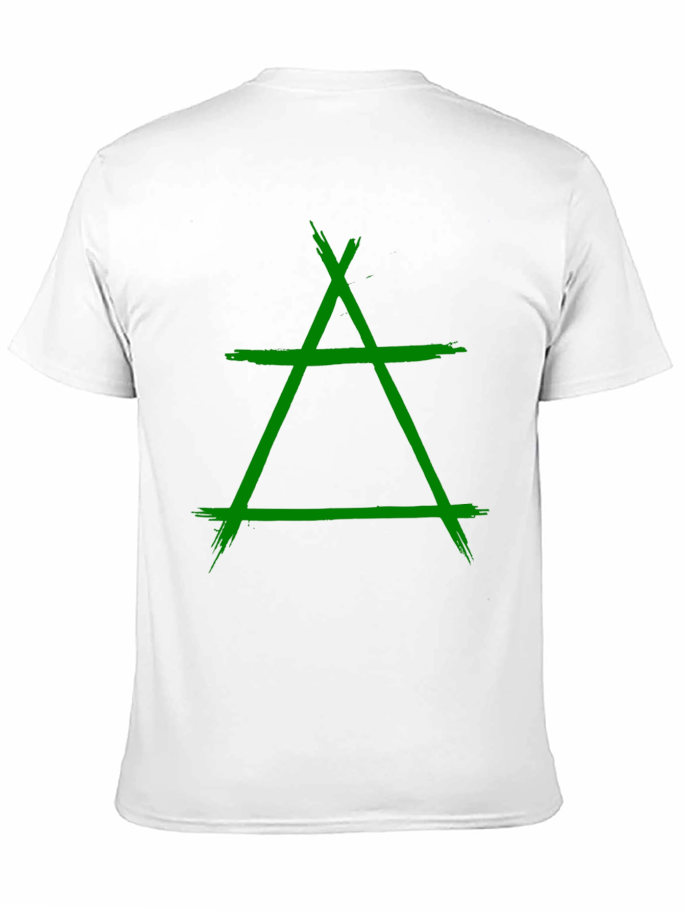 Geometric Green Symbol Graphic Black T-Shirt