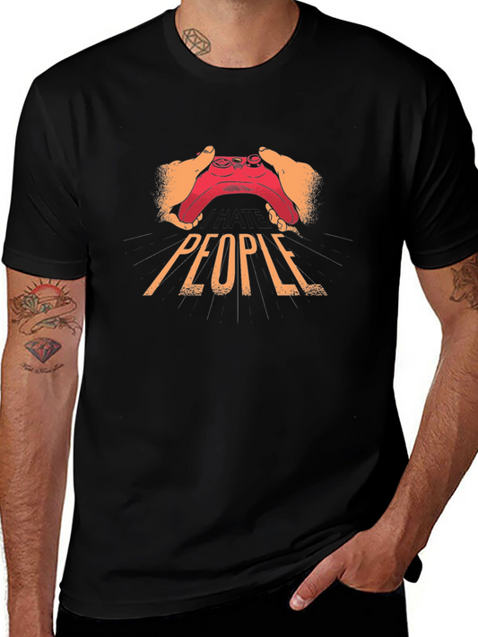 Gamer Graphic Tee: People Controller Design - Black