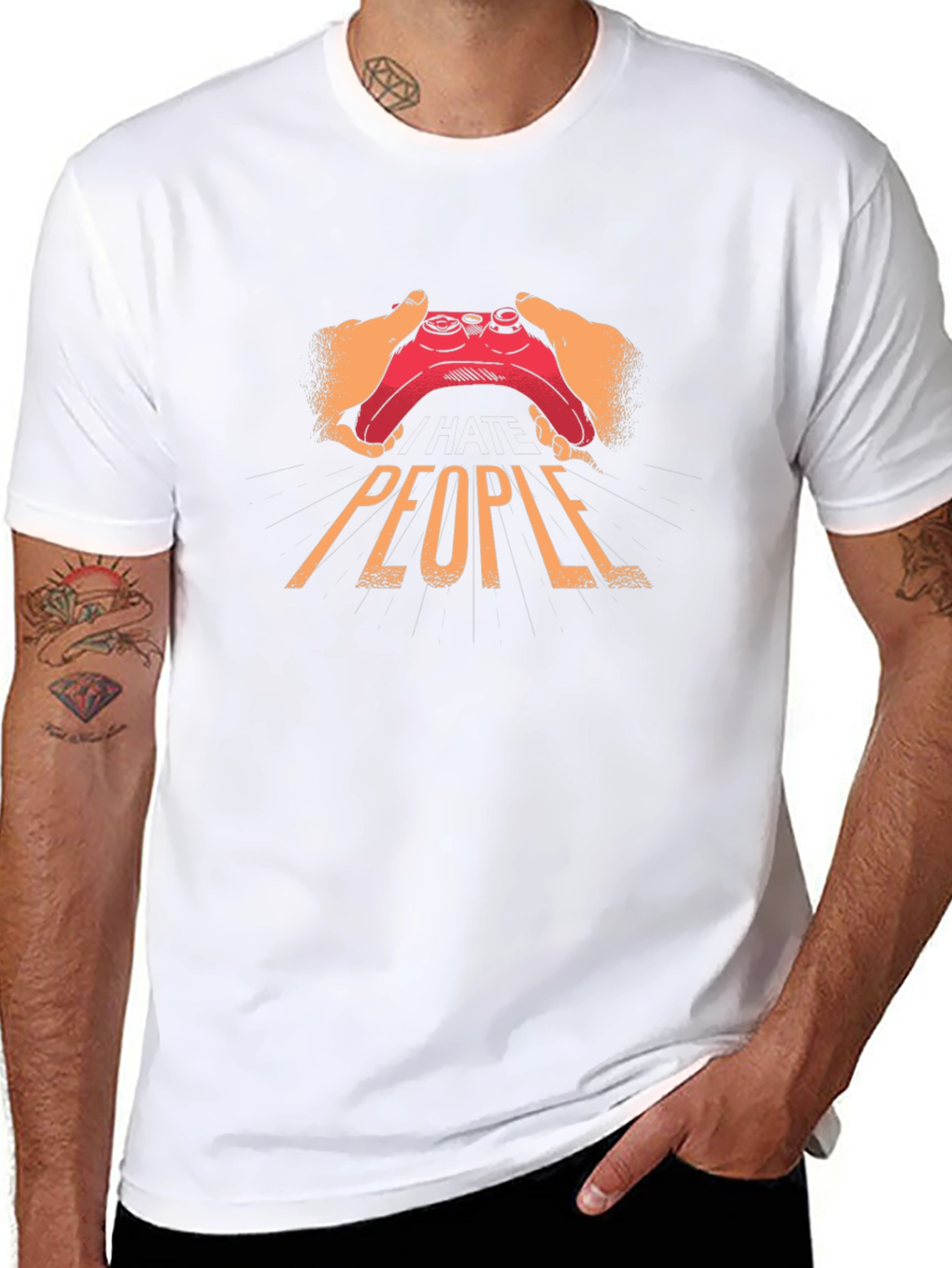 Gamer Graphic Tee: People Controller Design - Black