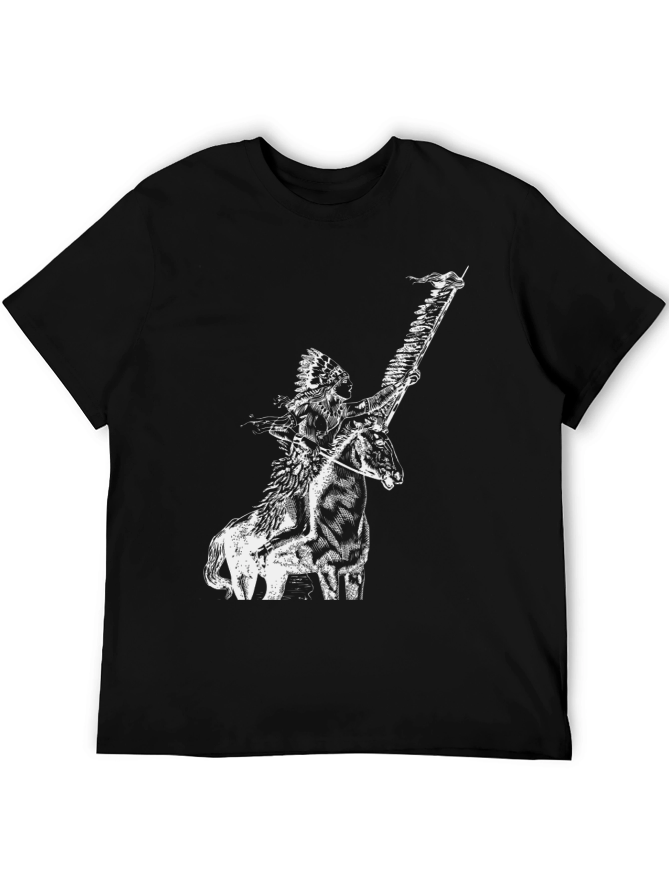 Native American Rider T-Shirt - Black Cotton Tee