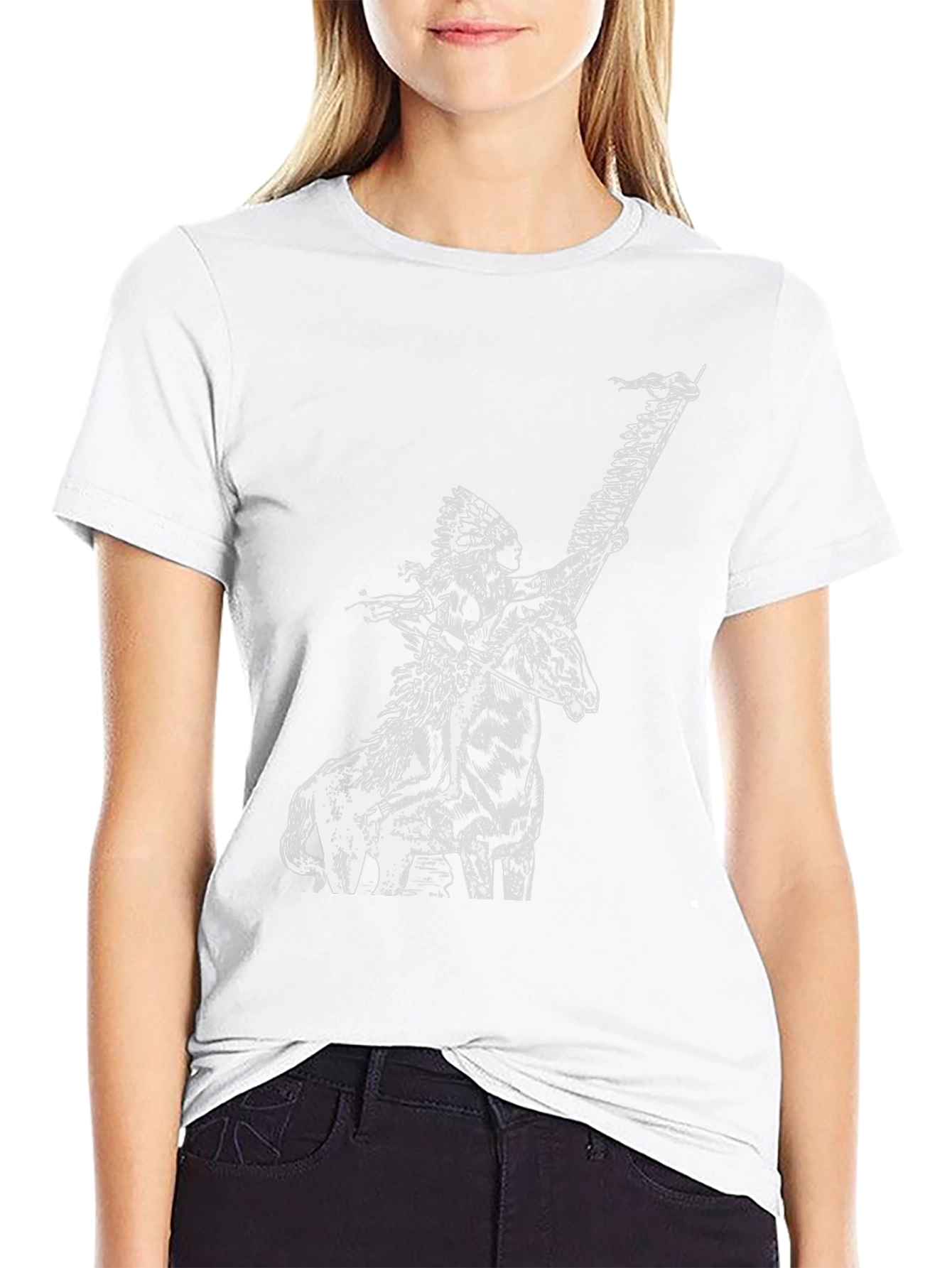 Native American Rider T-Shirt - Black Cotton Tee